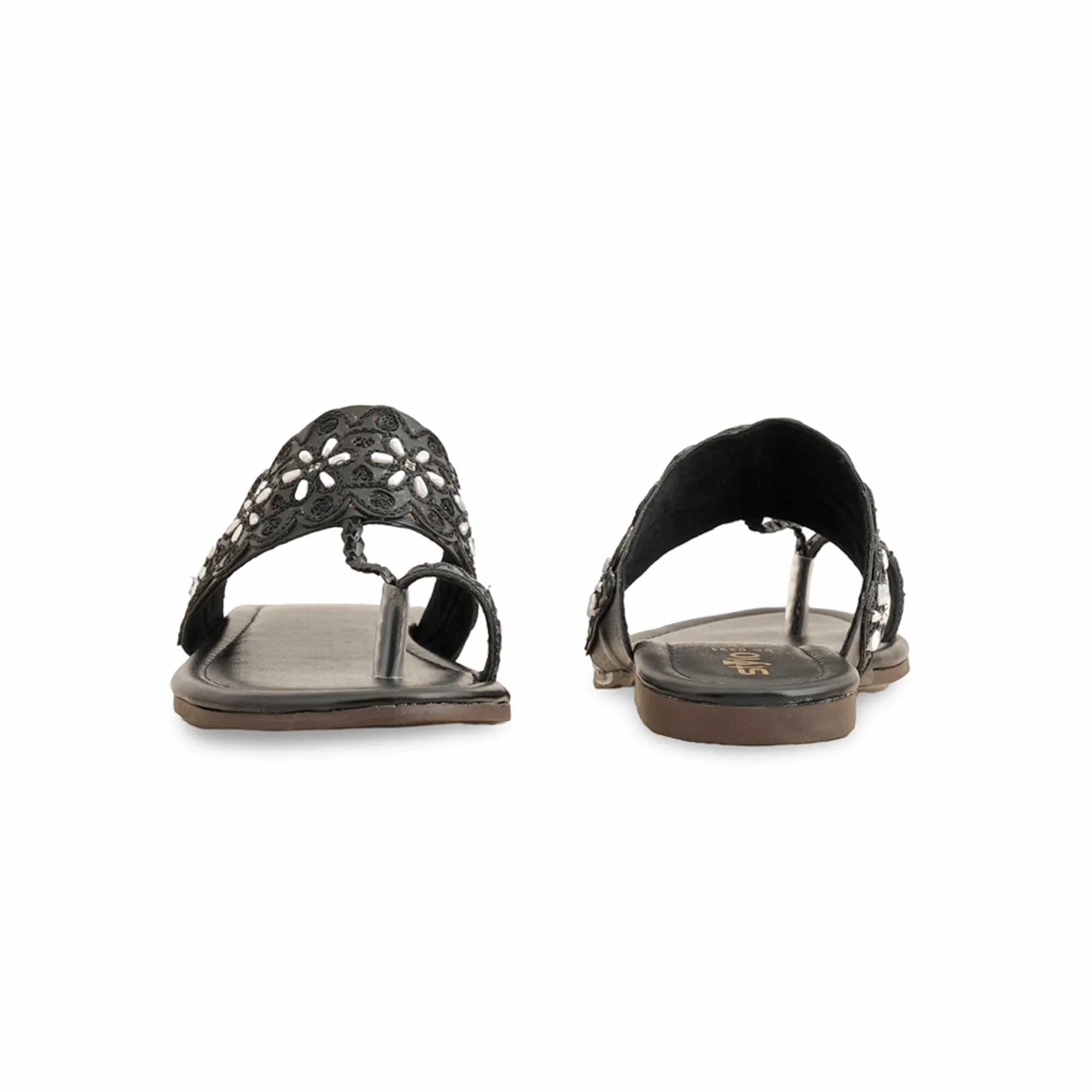 Black Formal Chappal For Women EC0231 - Image 4
