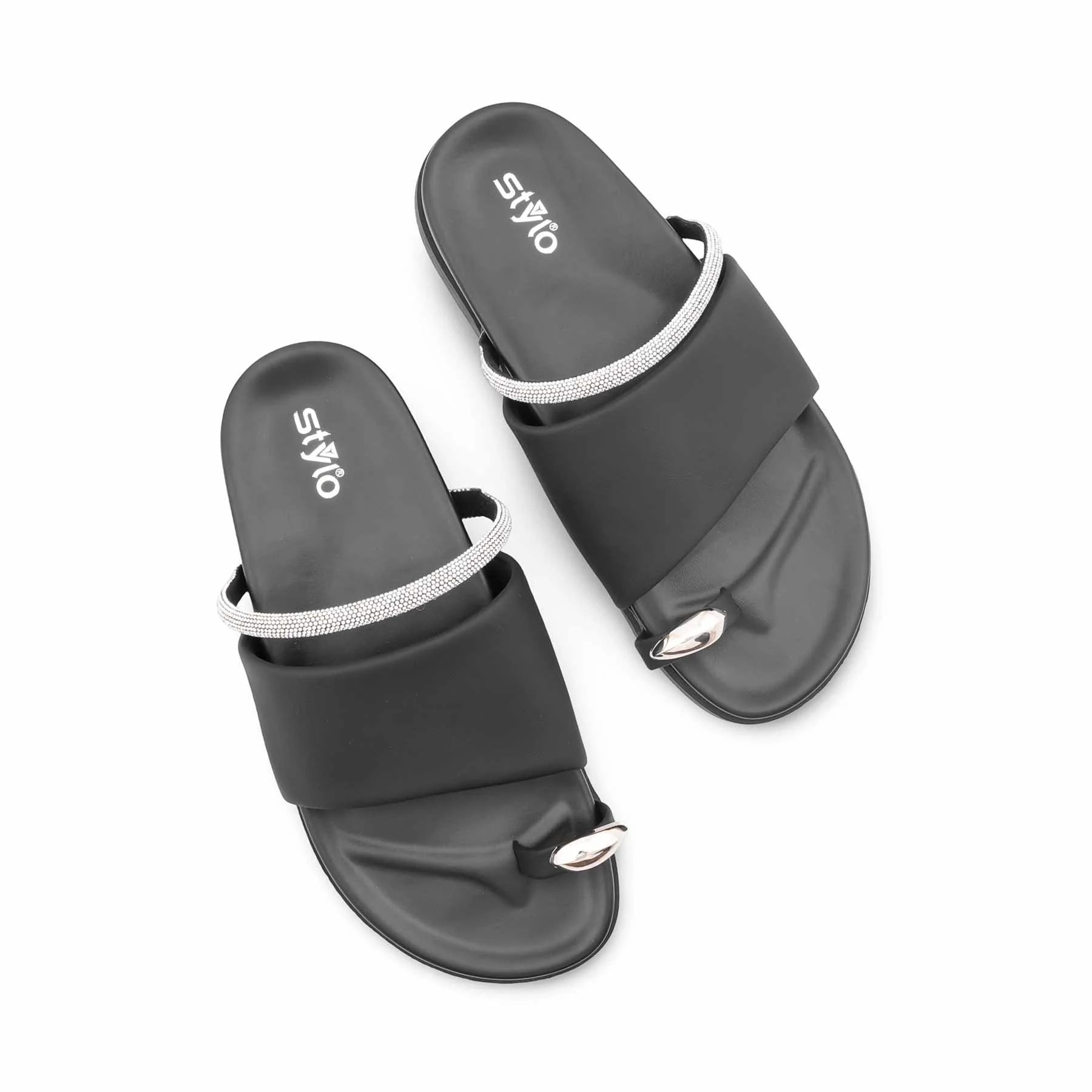 Black Formal Chappal For Women PU0745 - Image 5