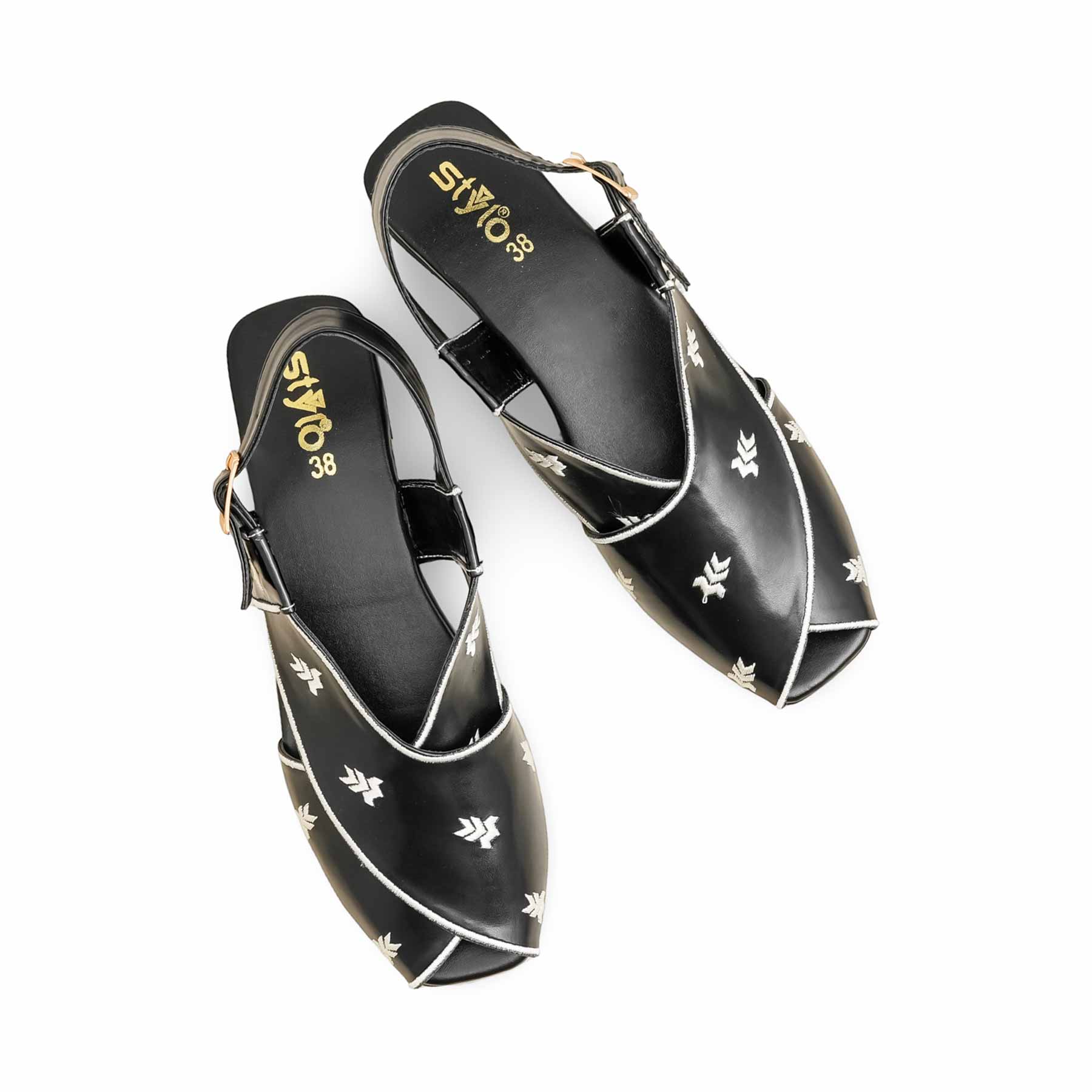 Black Formal Peshawari Chappal EC3189 - Image 5