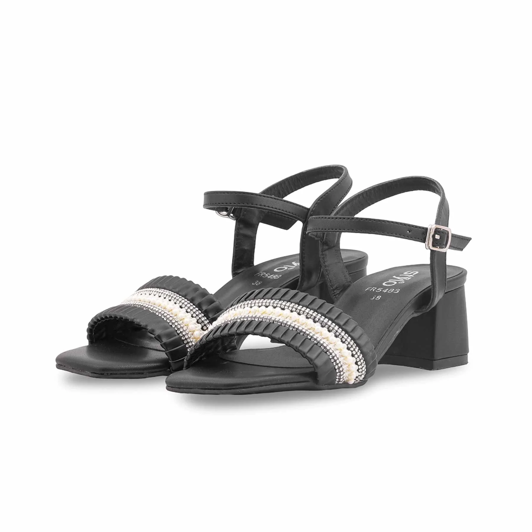 Black Formal Sandal For Ladies FR5488 - Image 3
