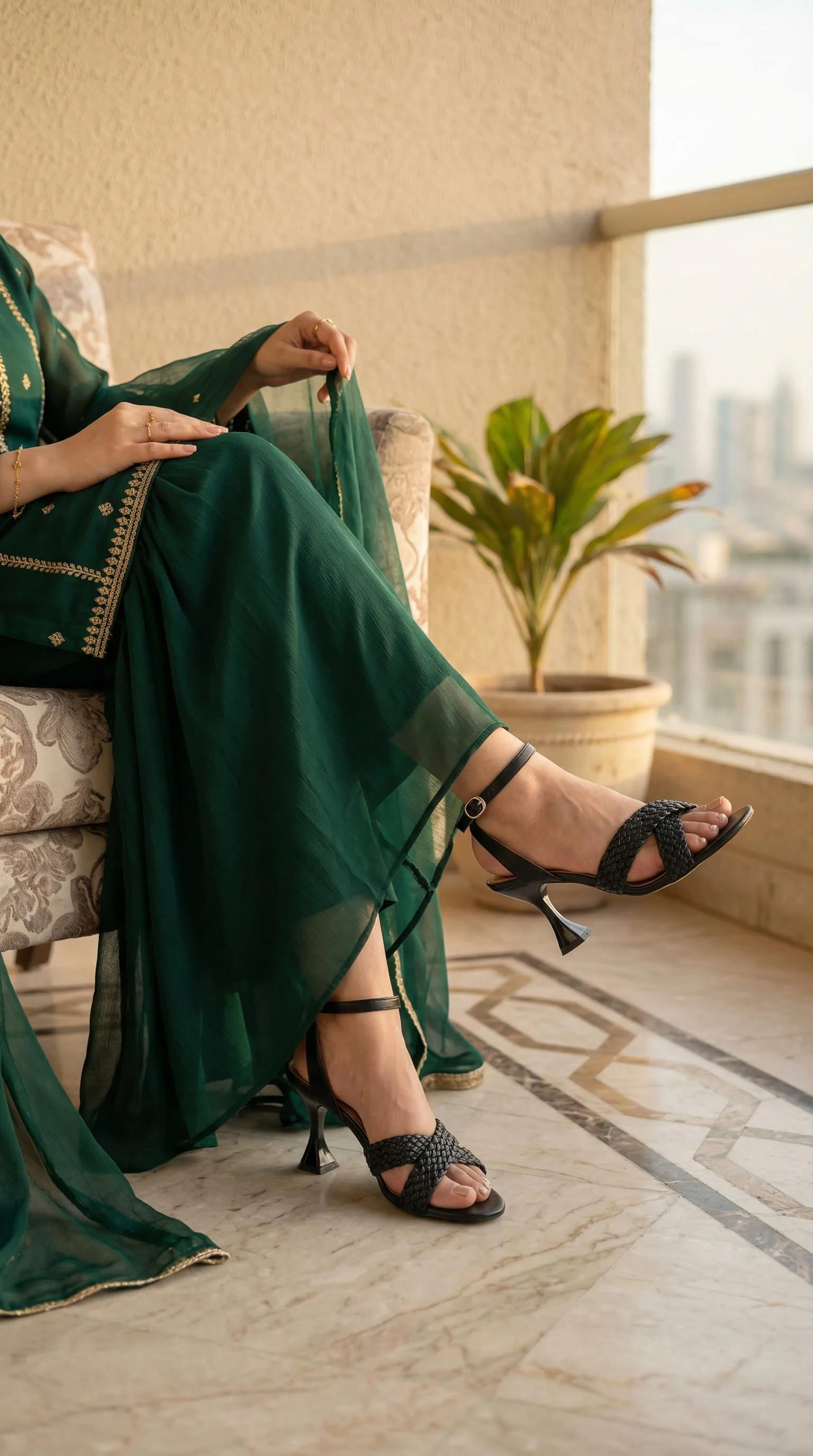 Black Formal Sandal For Ladies FR5505 - Image 2