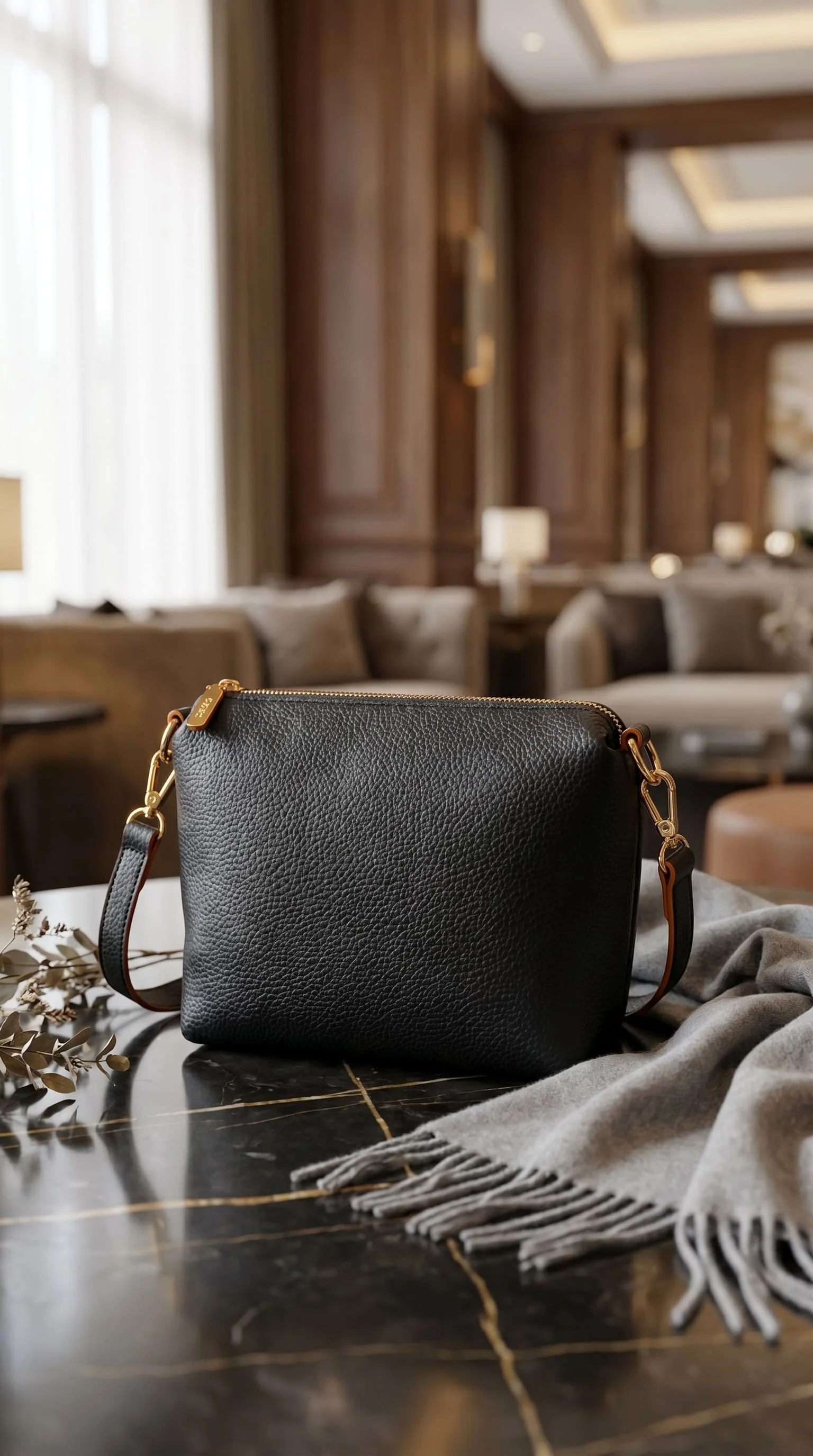Black Formal Shoulder Bag For Women P36550 - Image 2