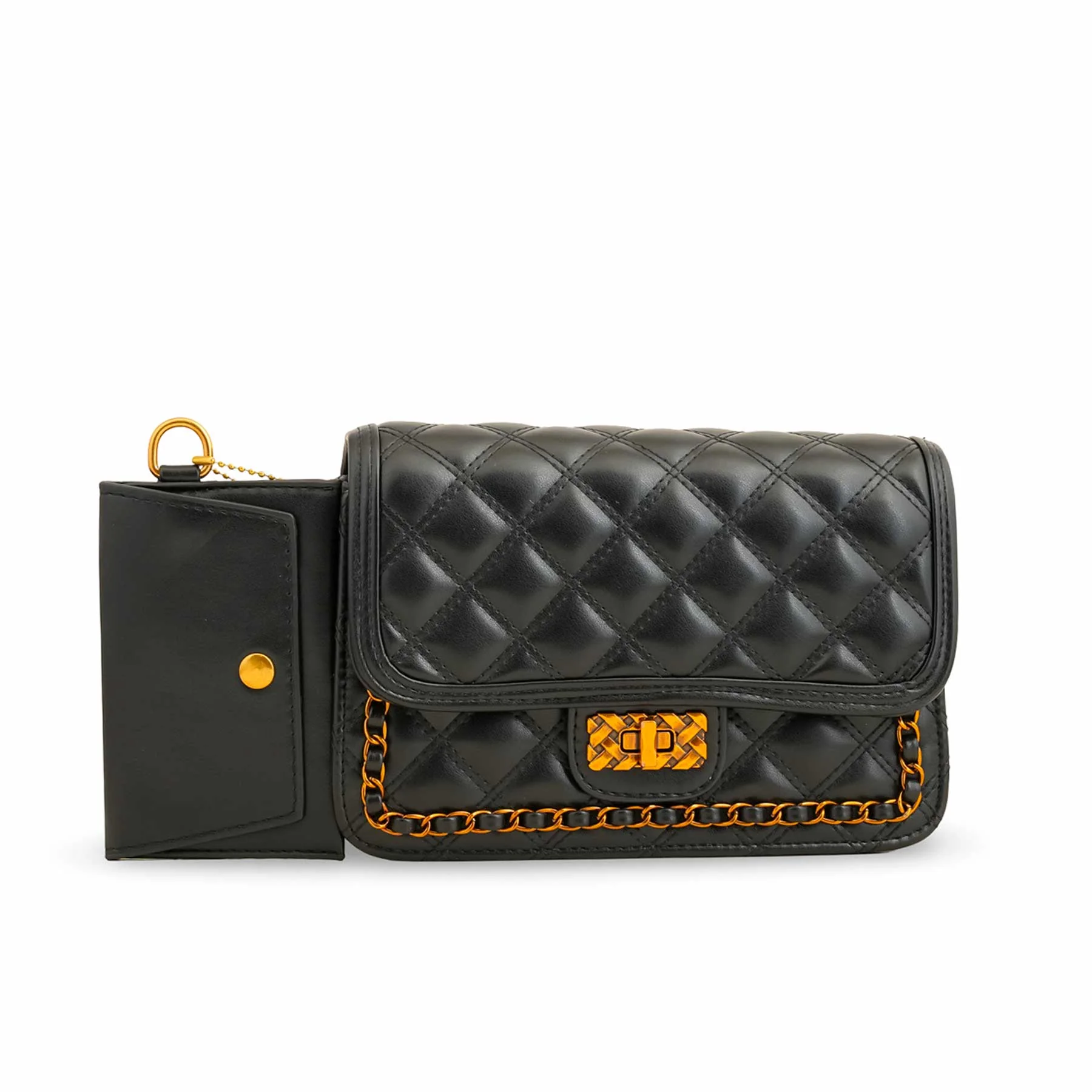 Black Formal Shoulder Bag P36137 - Image 2