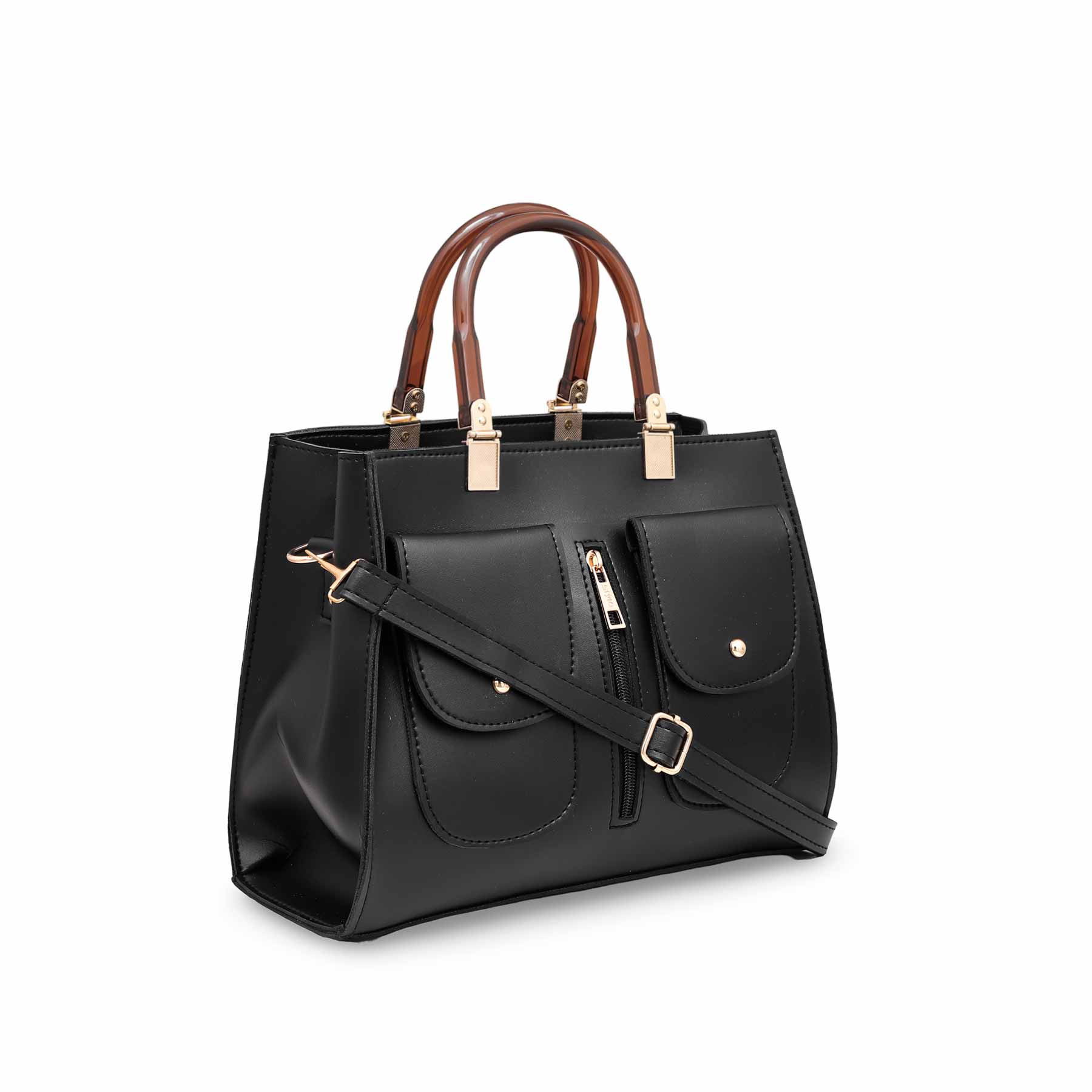 Black Formal Shoulder Bag P55470 - Image 2
