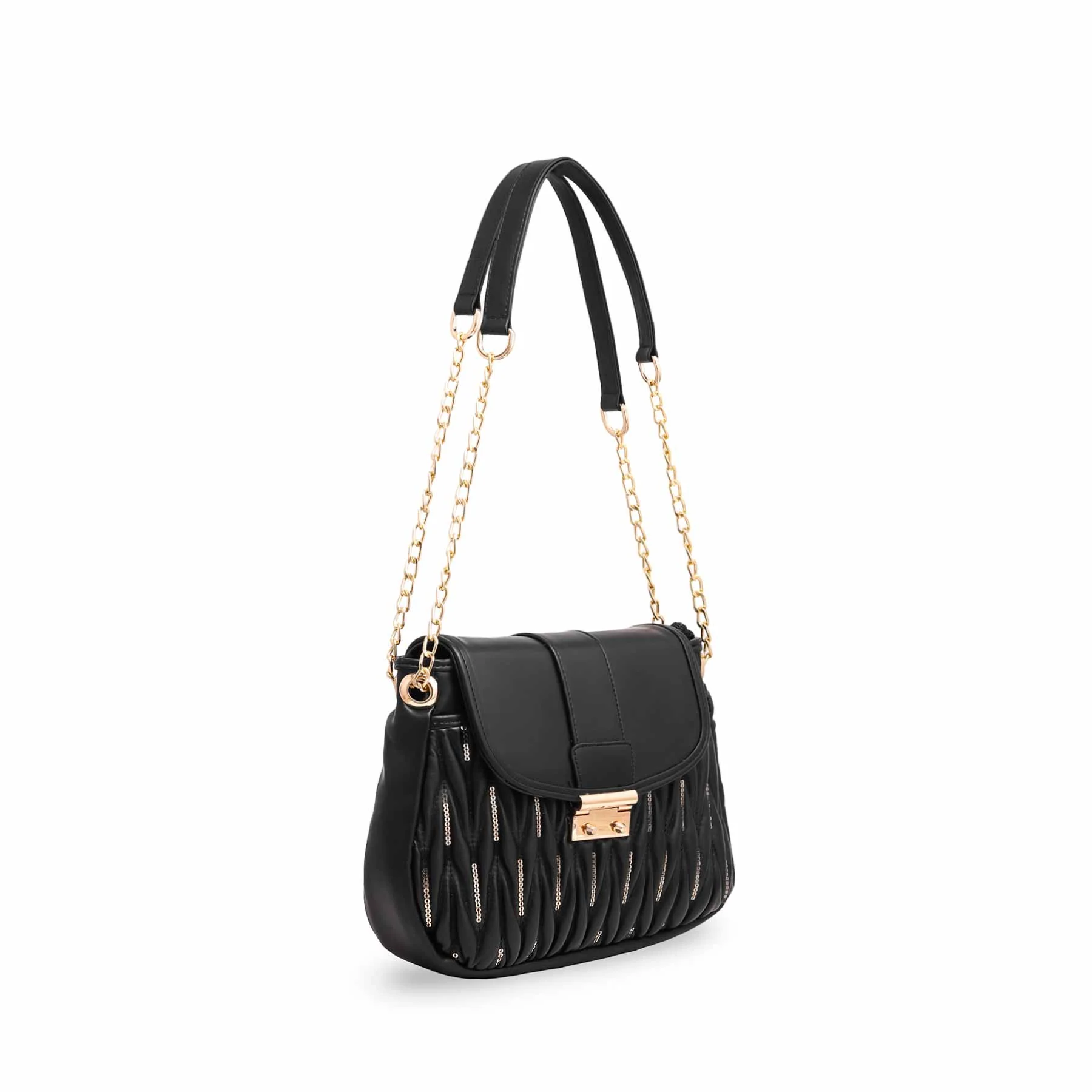 Black Formal Shoulder Bag P55601 - Image 2