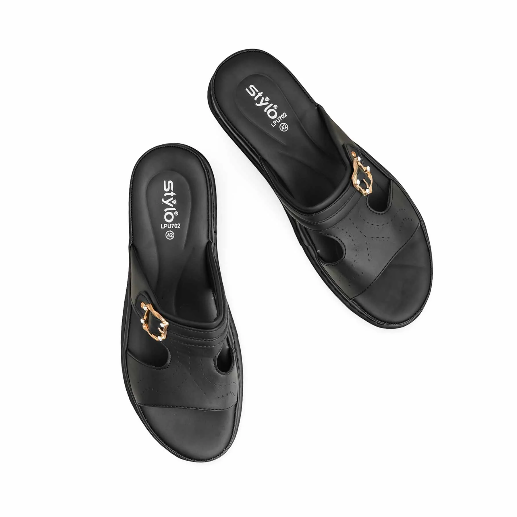 Black Formal Slipper For Ladies LPU702 - Image 5