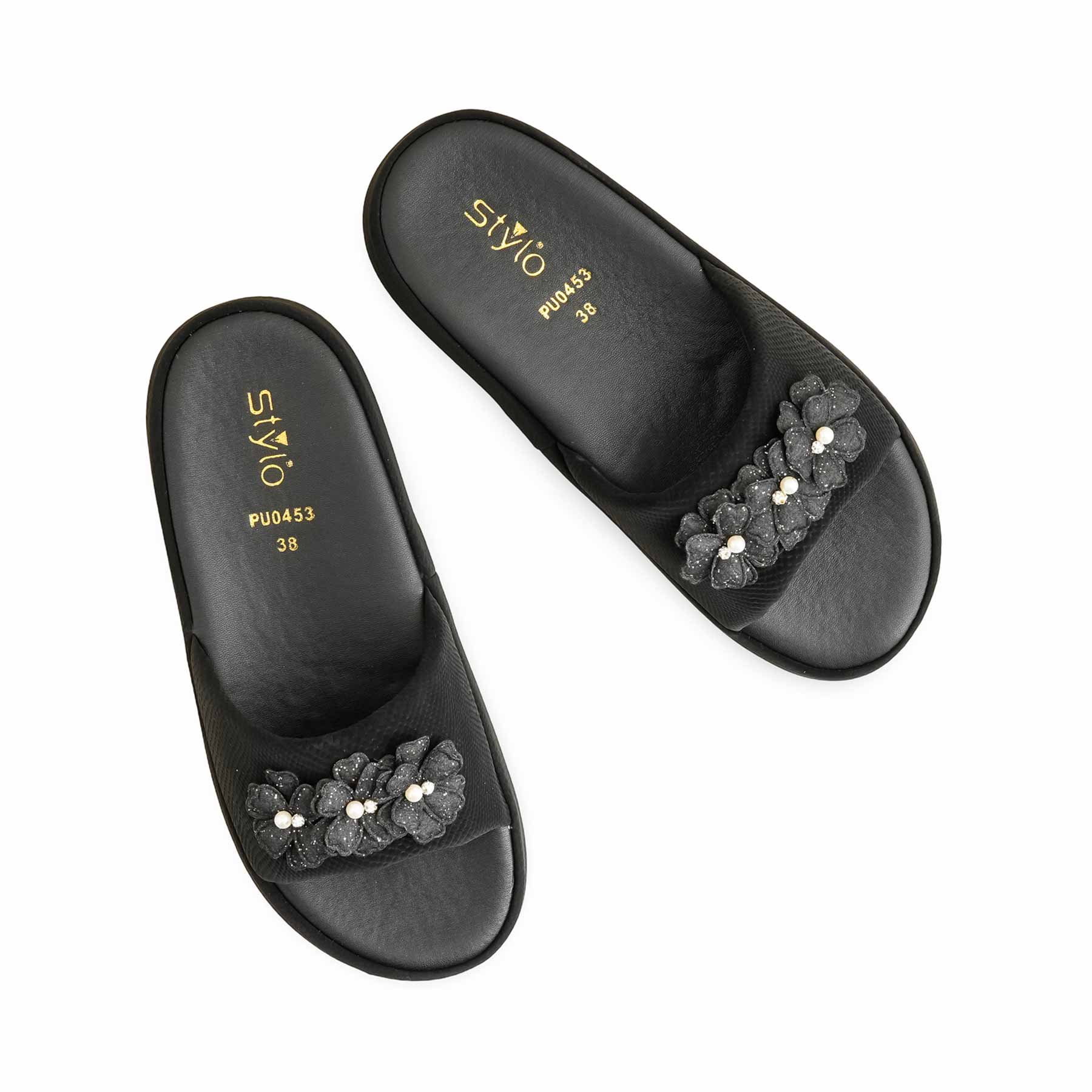 Black Formal Slipper For Ladies PU0453 - Image 5