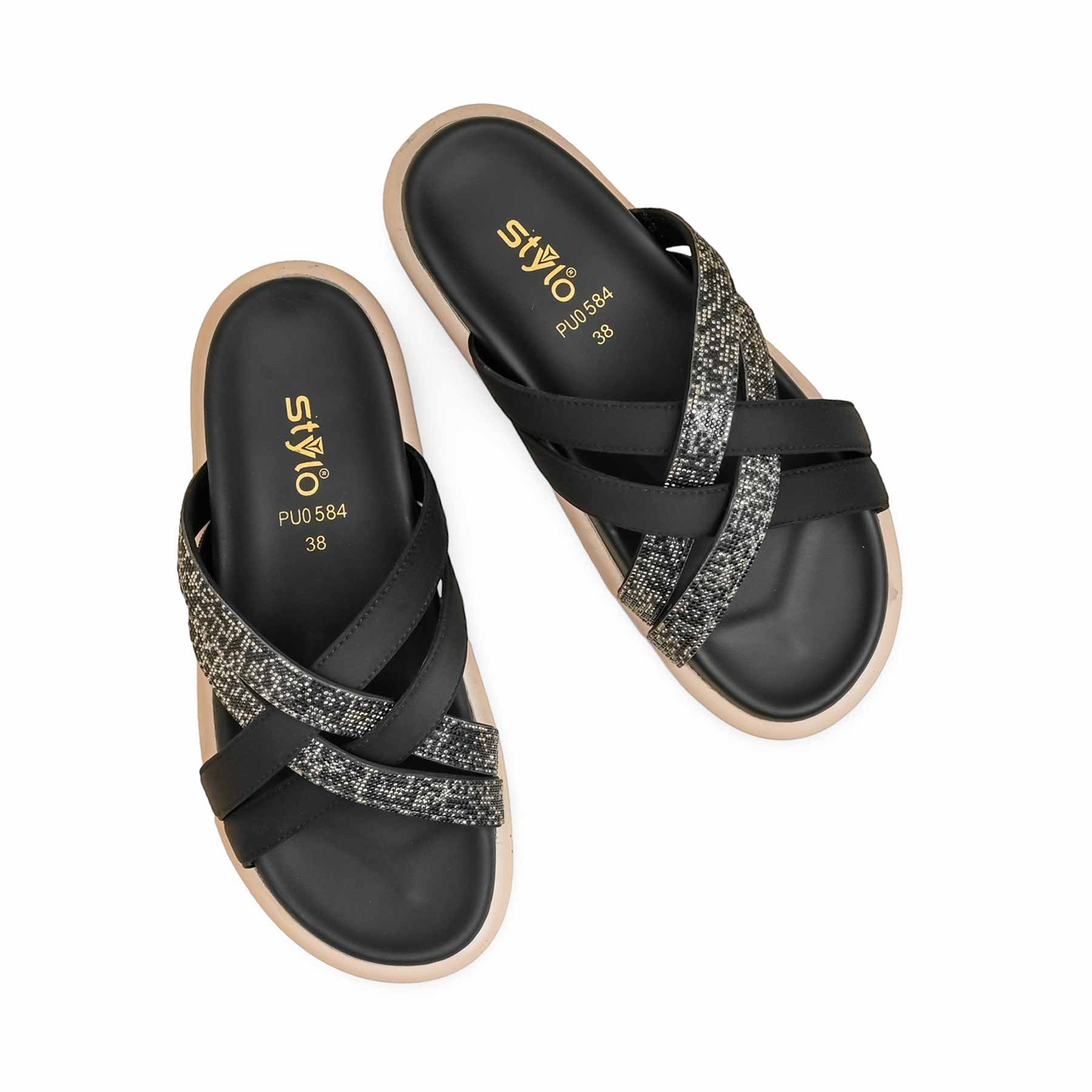 Black Formal Slipper For Ladies PU0584 - Image 5