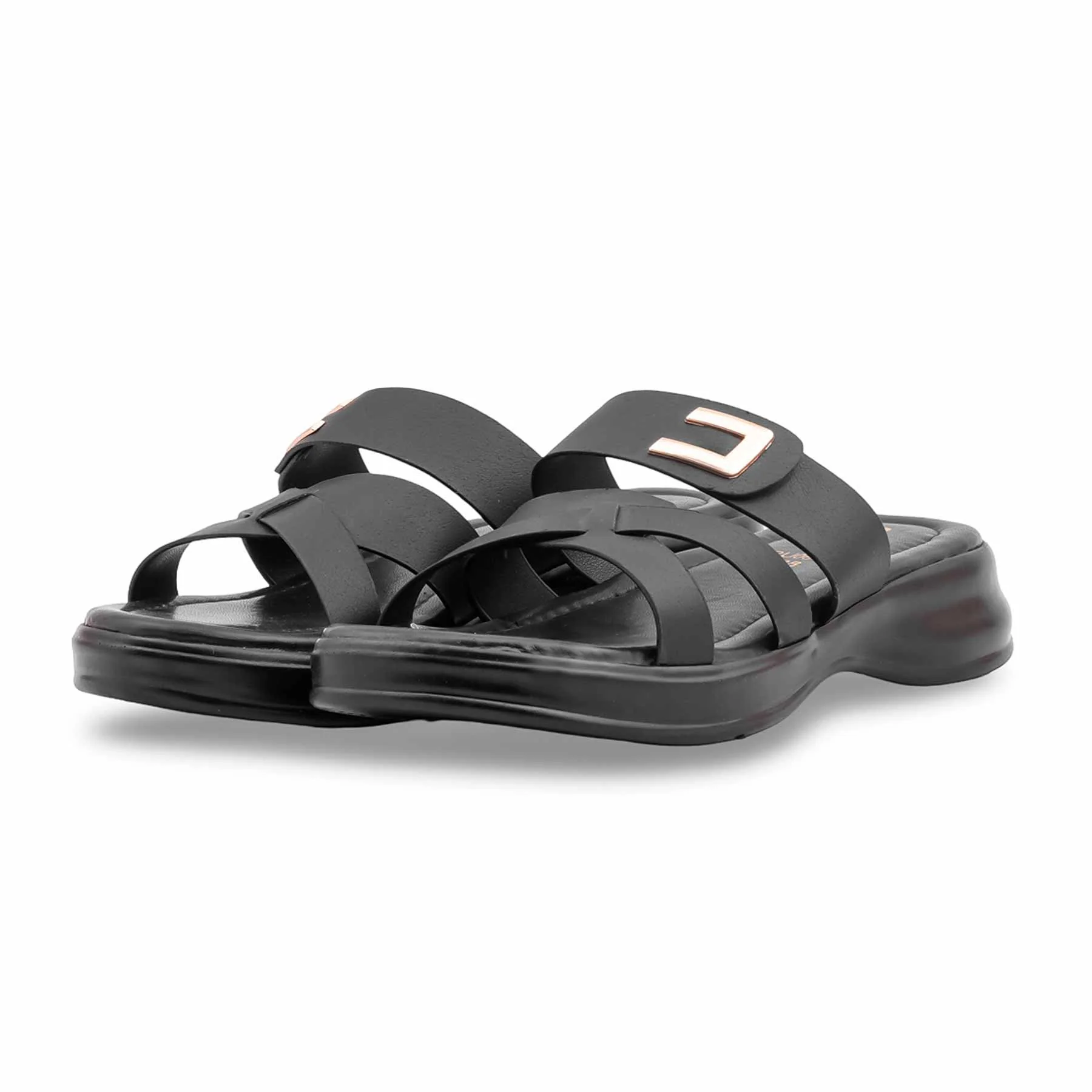Black Formal Slipper For Ladies PU0651 - Image 4