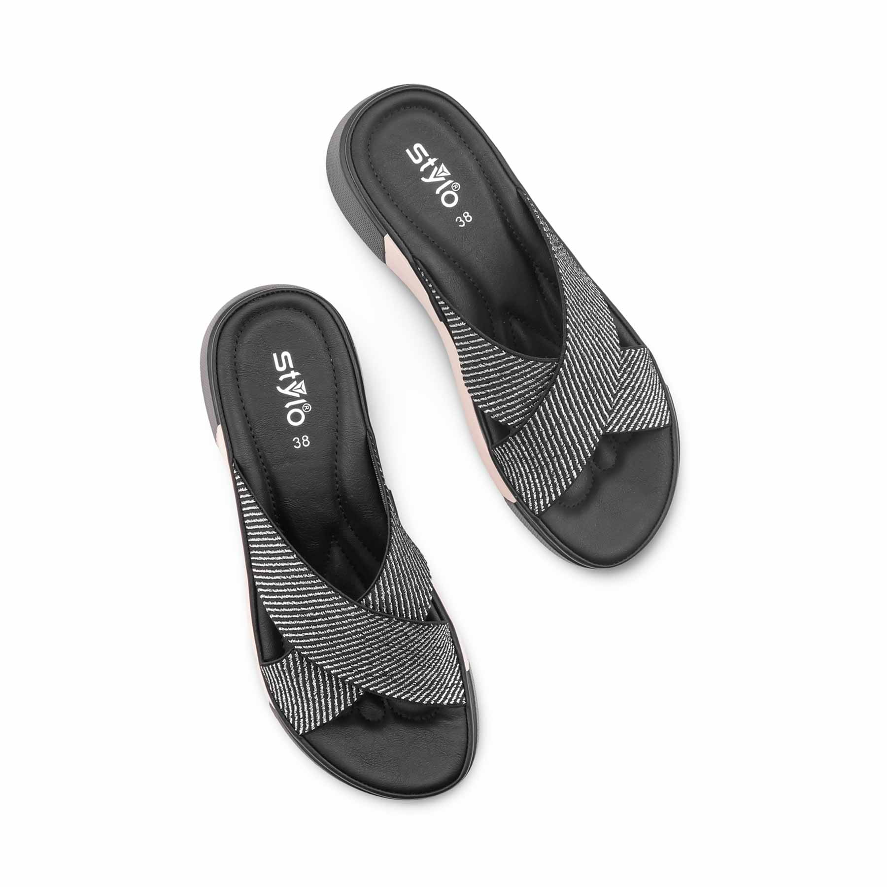 Black Formal Slipper For Ladies PU0730 - Image 5