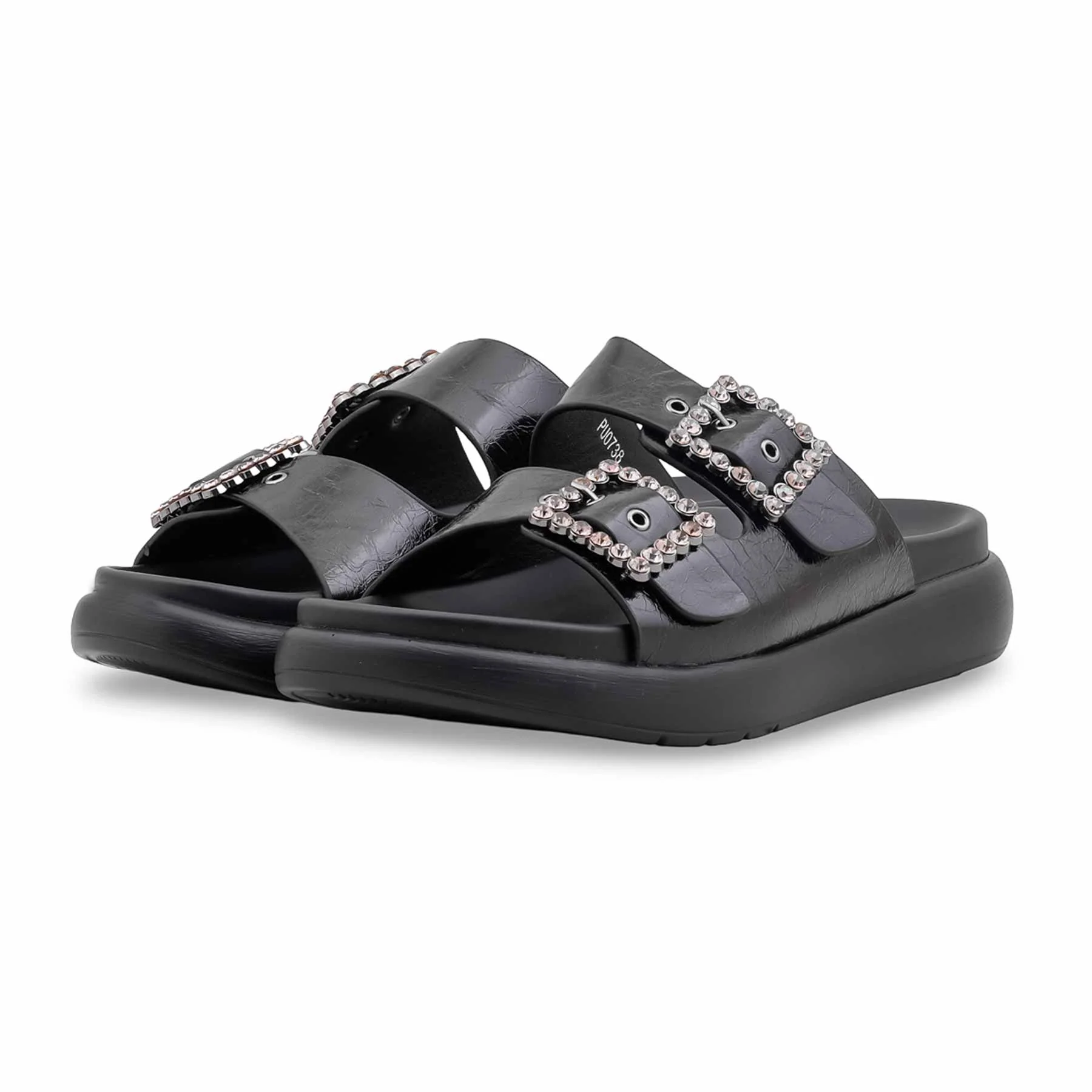 Black Formal Slipper For Ladies PU0738 - Image 3