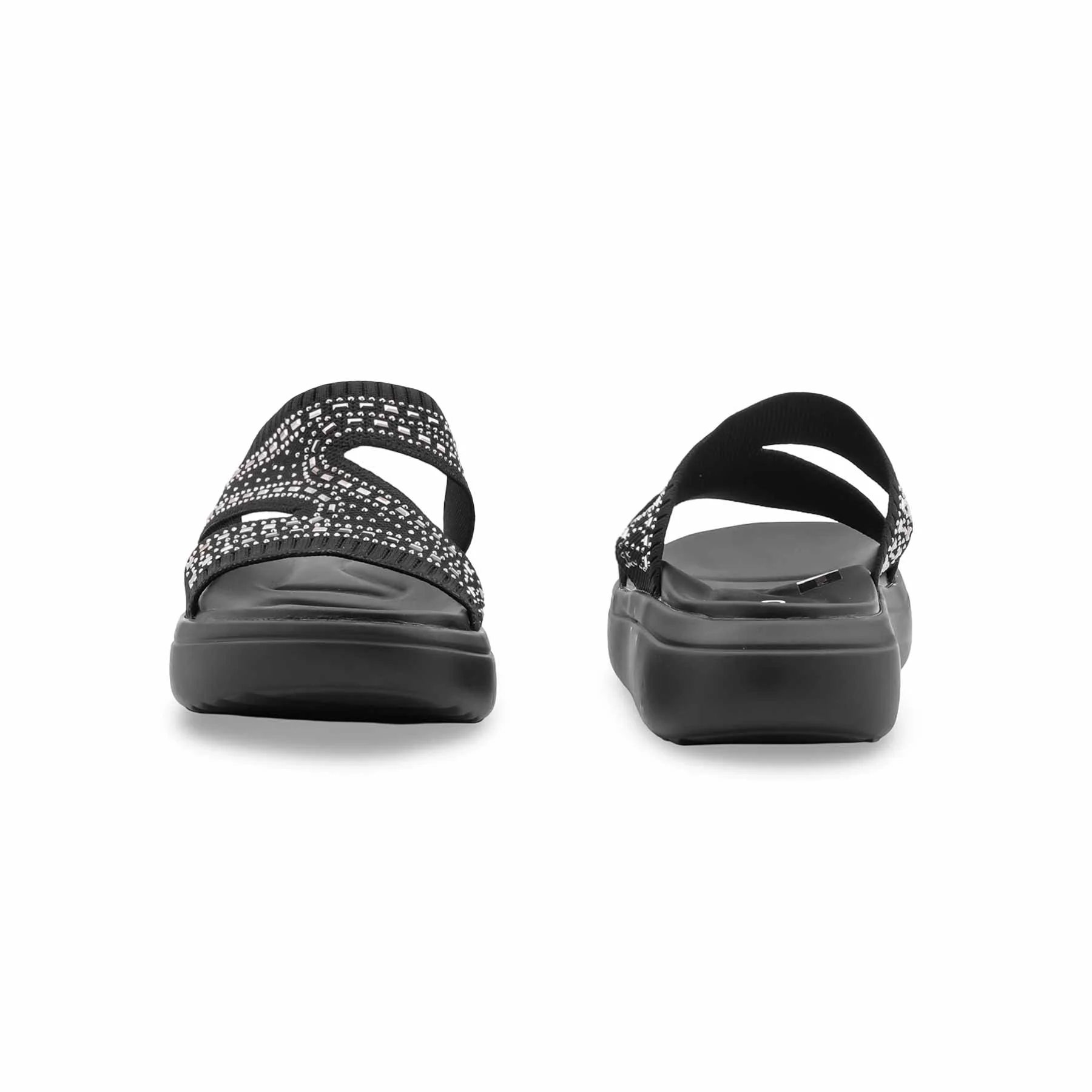 Black Formal Slipper For Ladies PU0800 - Image 4