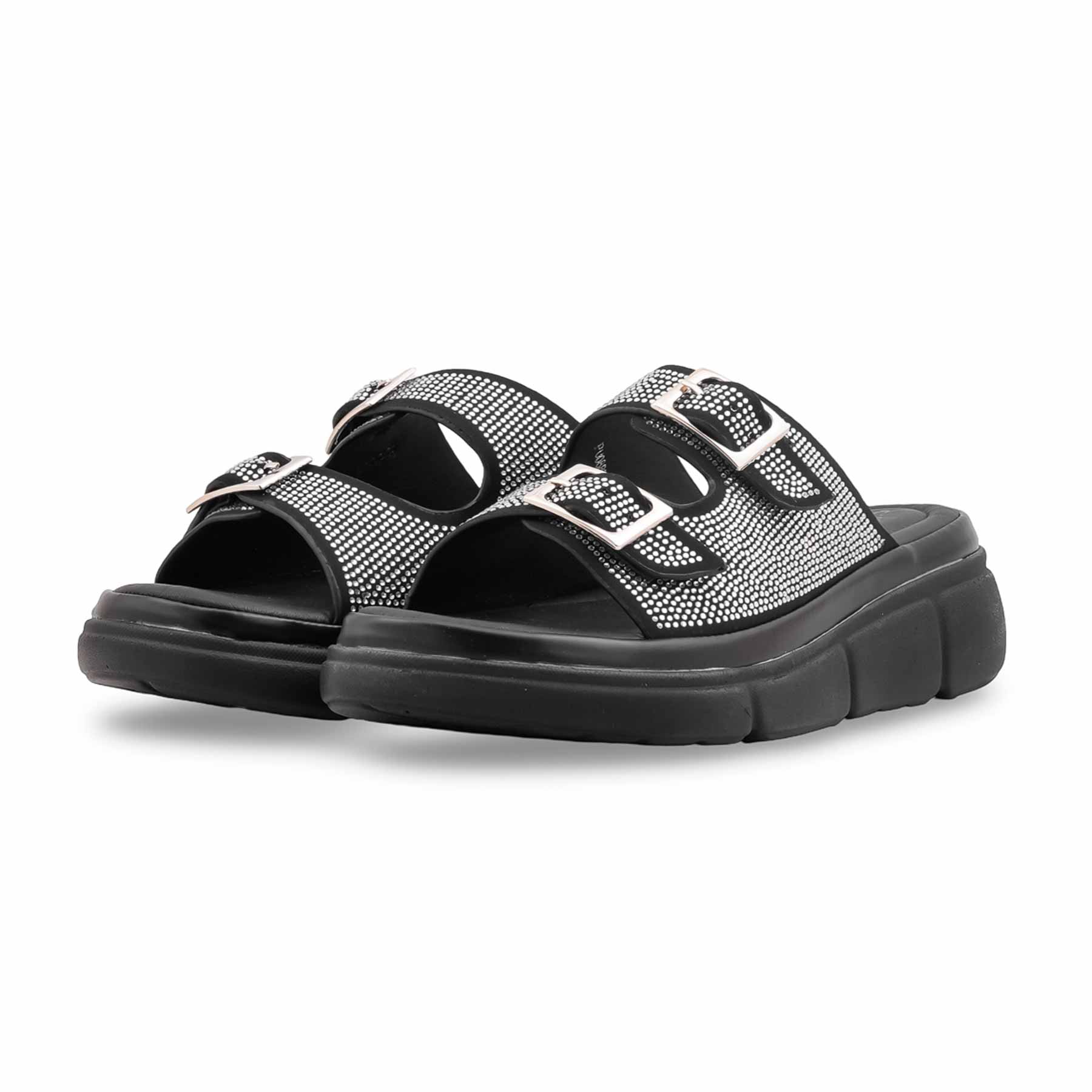 Black Formal Slipper For Ladies PU0880 - Image 3