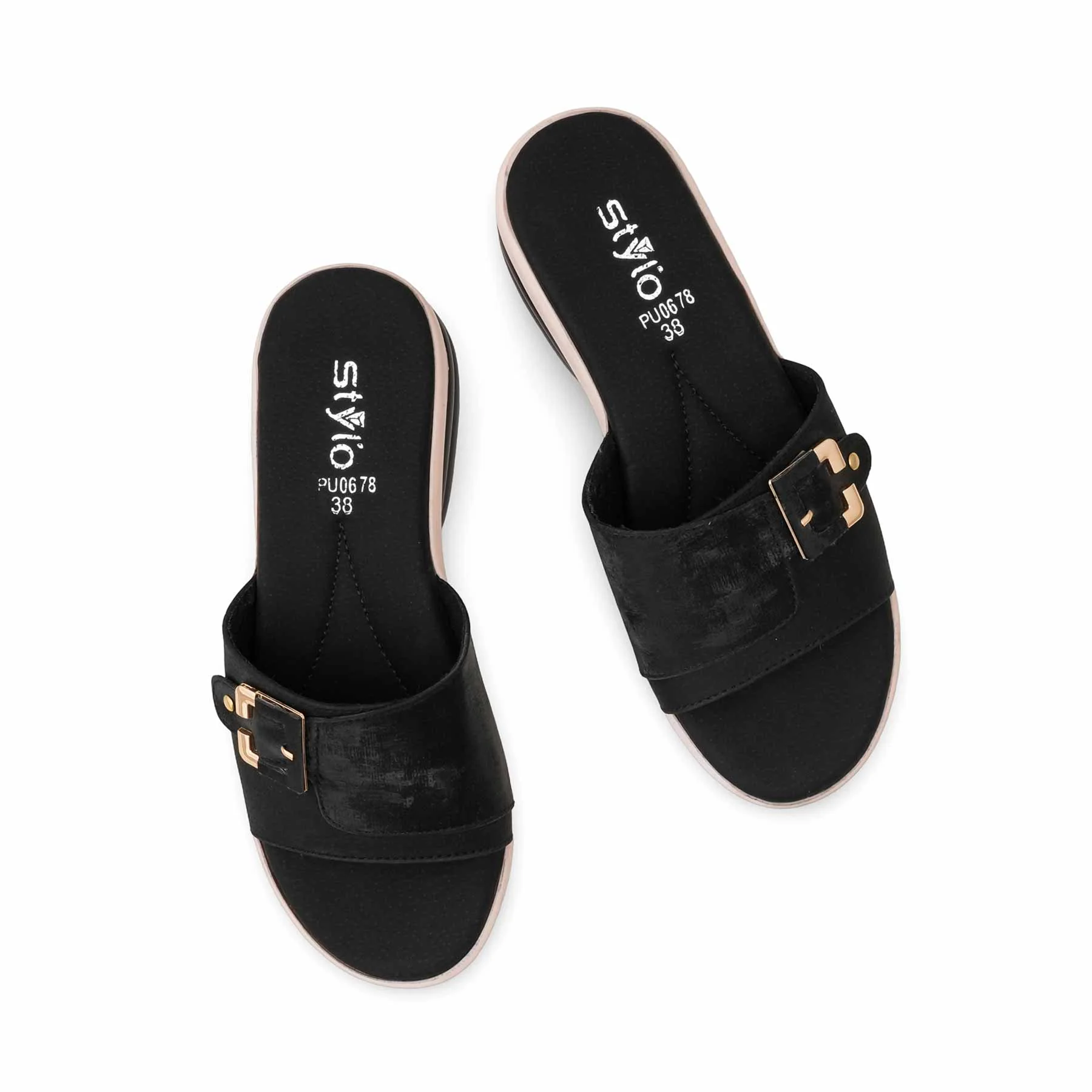 Black Formal Slipper For Women PU0678 - Image 5