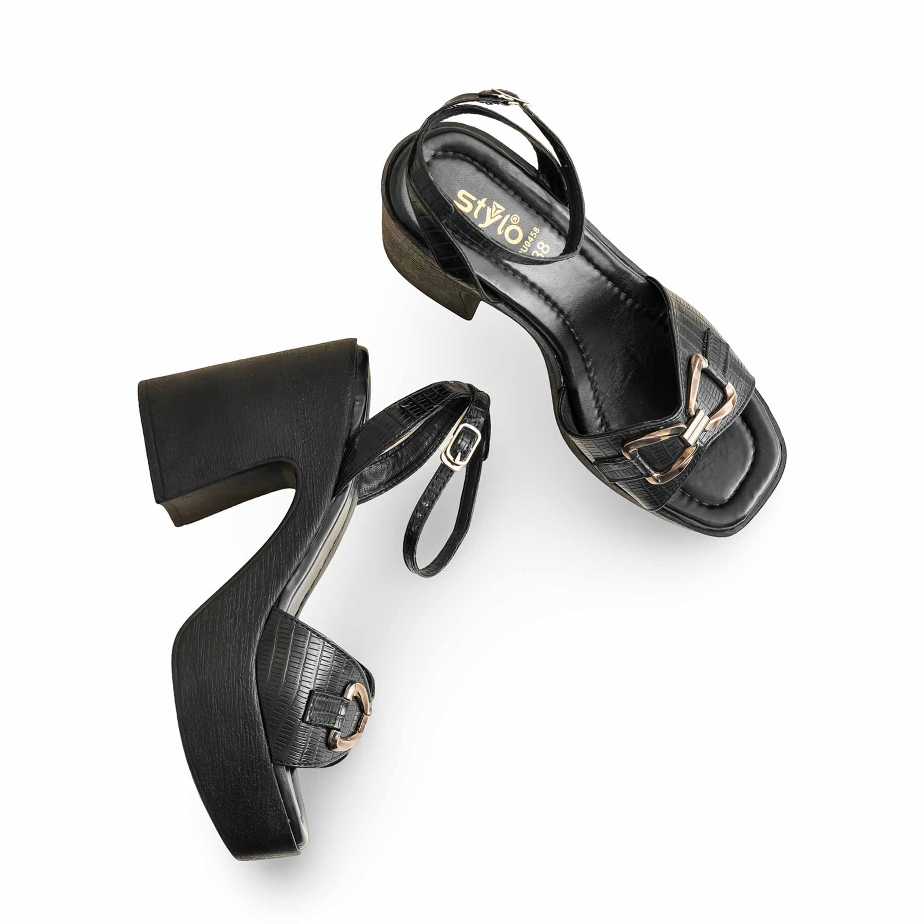 Black Formal Women Sandal PU0458 - Image 4