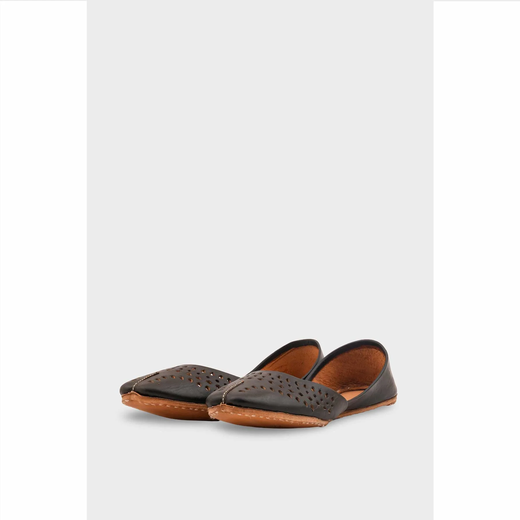 Black Leather Khussa For Women EC8694 - Image 3