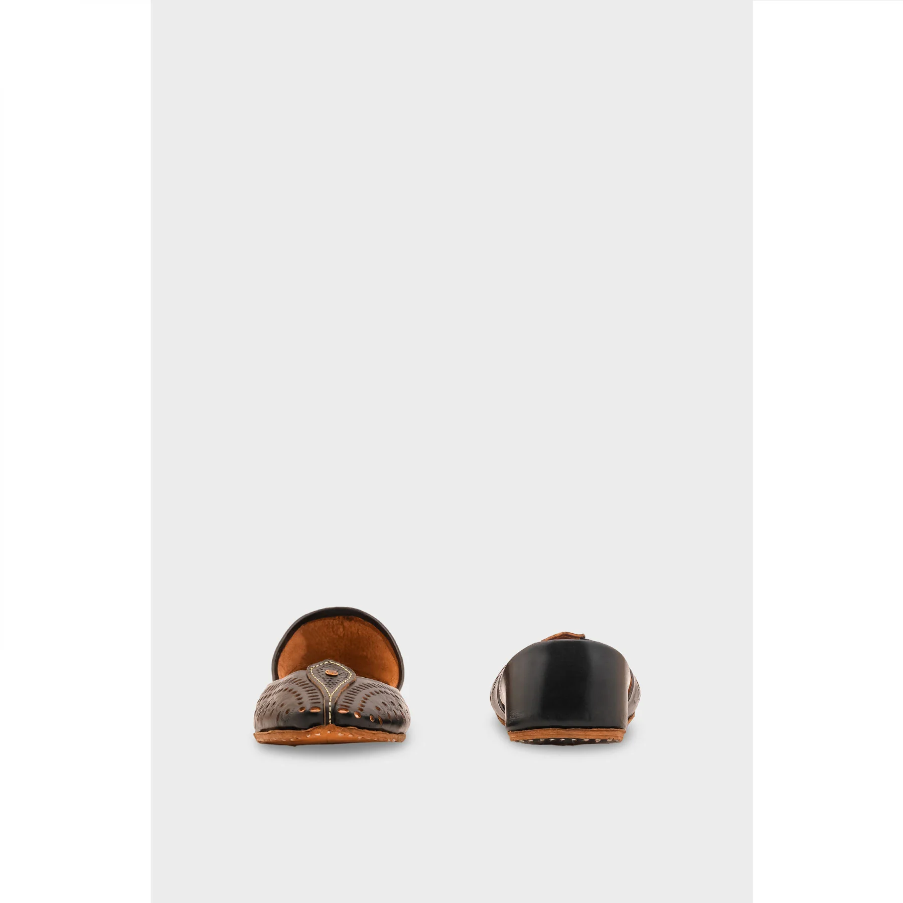 Black Leather Khussa For Women EC8710 - Image 4