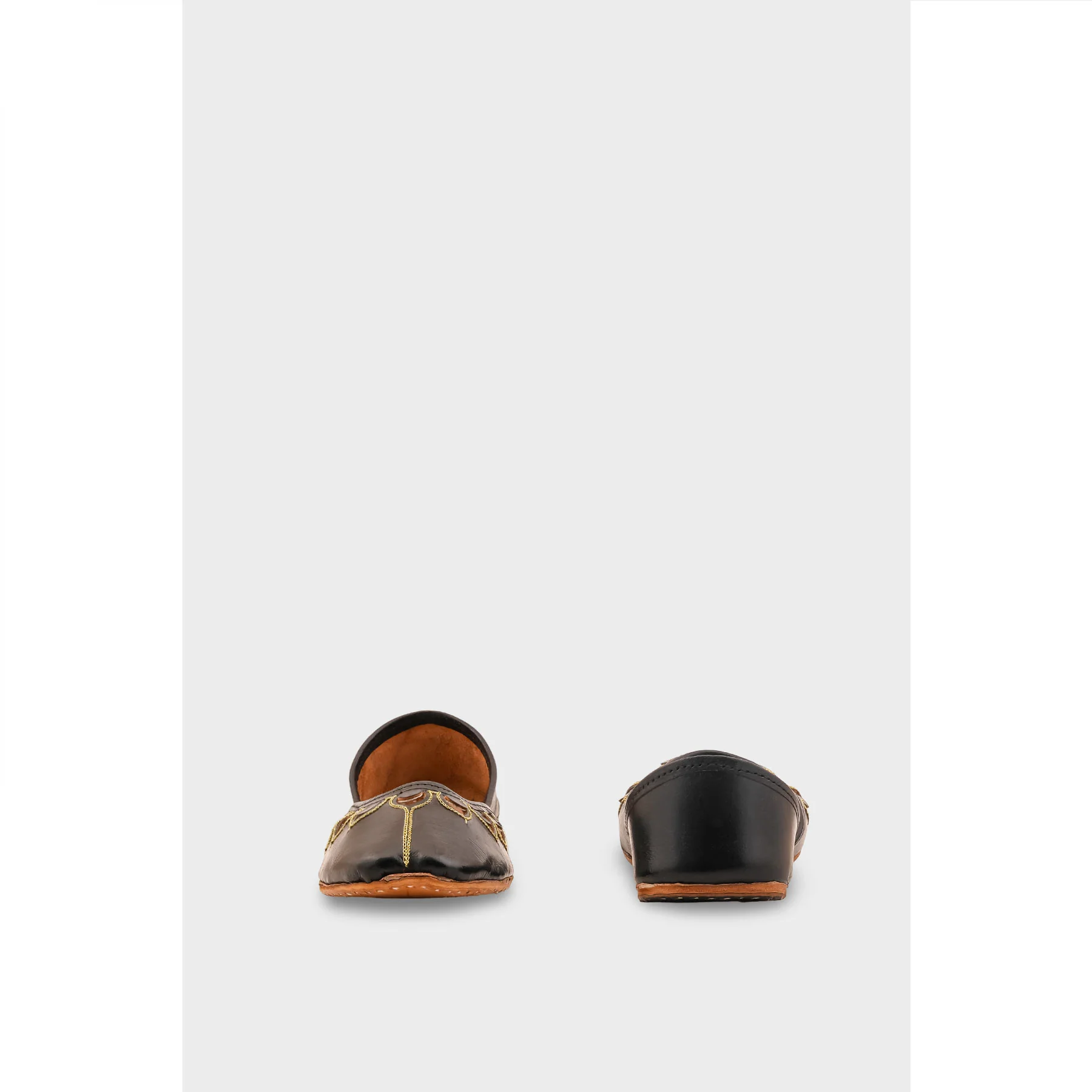 Black Leather Khussa For Women EC8711 - Image 4