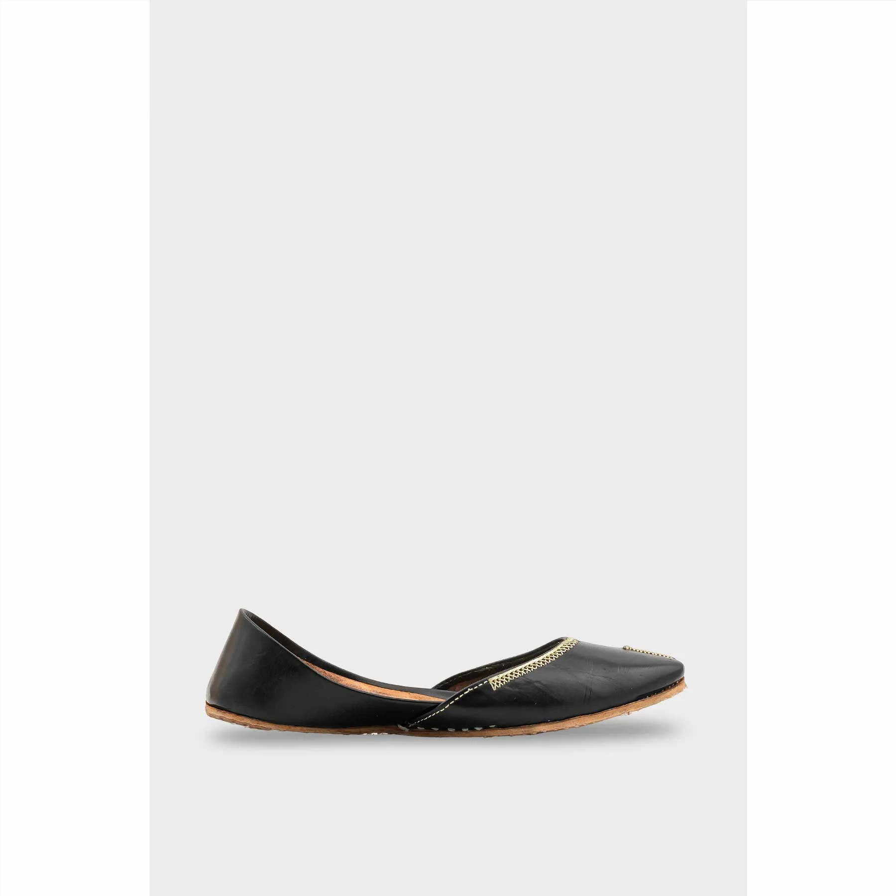 Black Leather Khussa For Women EC8712 - Image 2