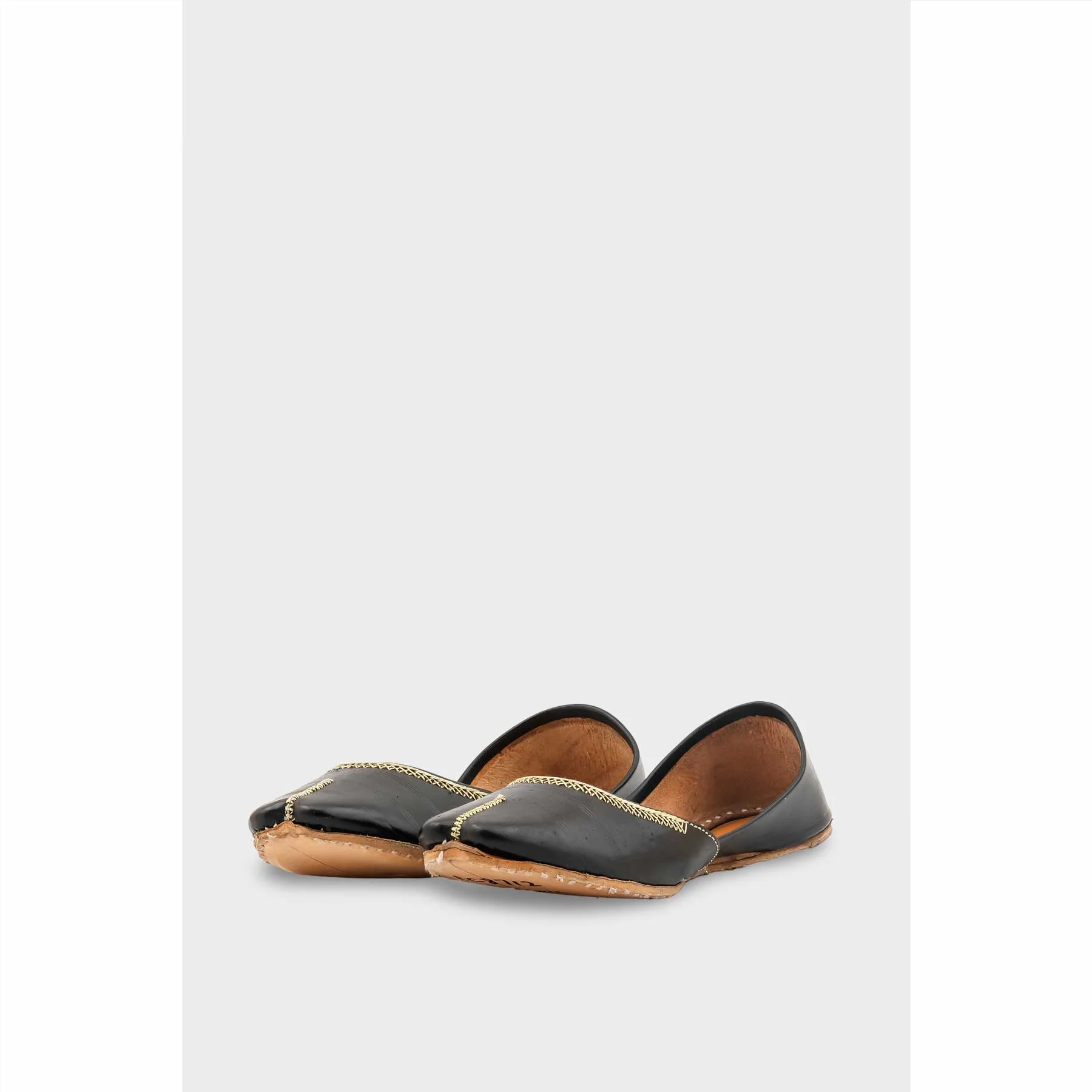 Black Leather Khussa For Women EC8712 - Image 3