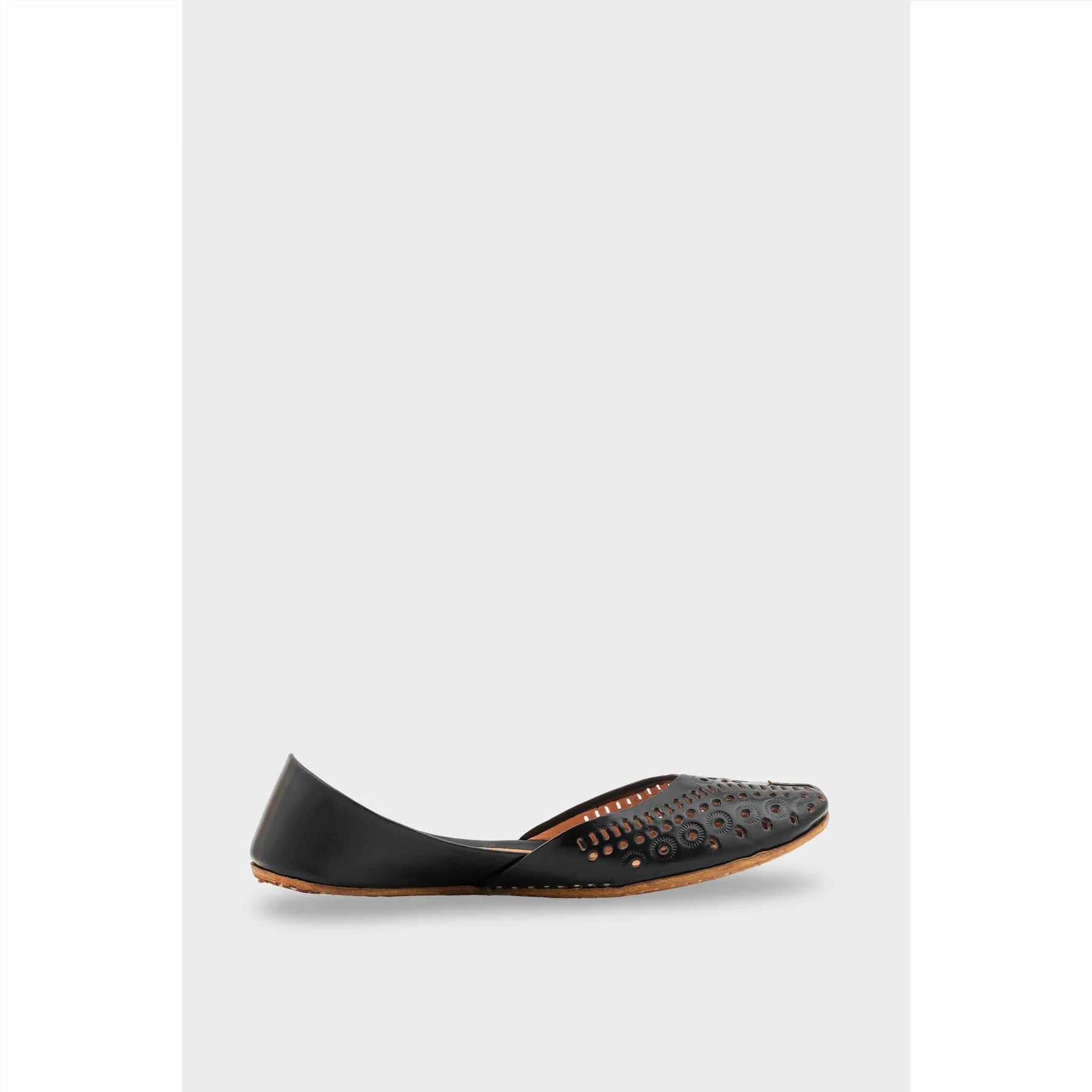 Black Leather Khussa For Women EC8713 - Image 2