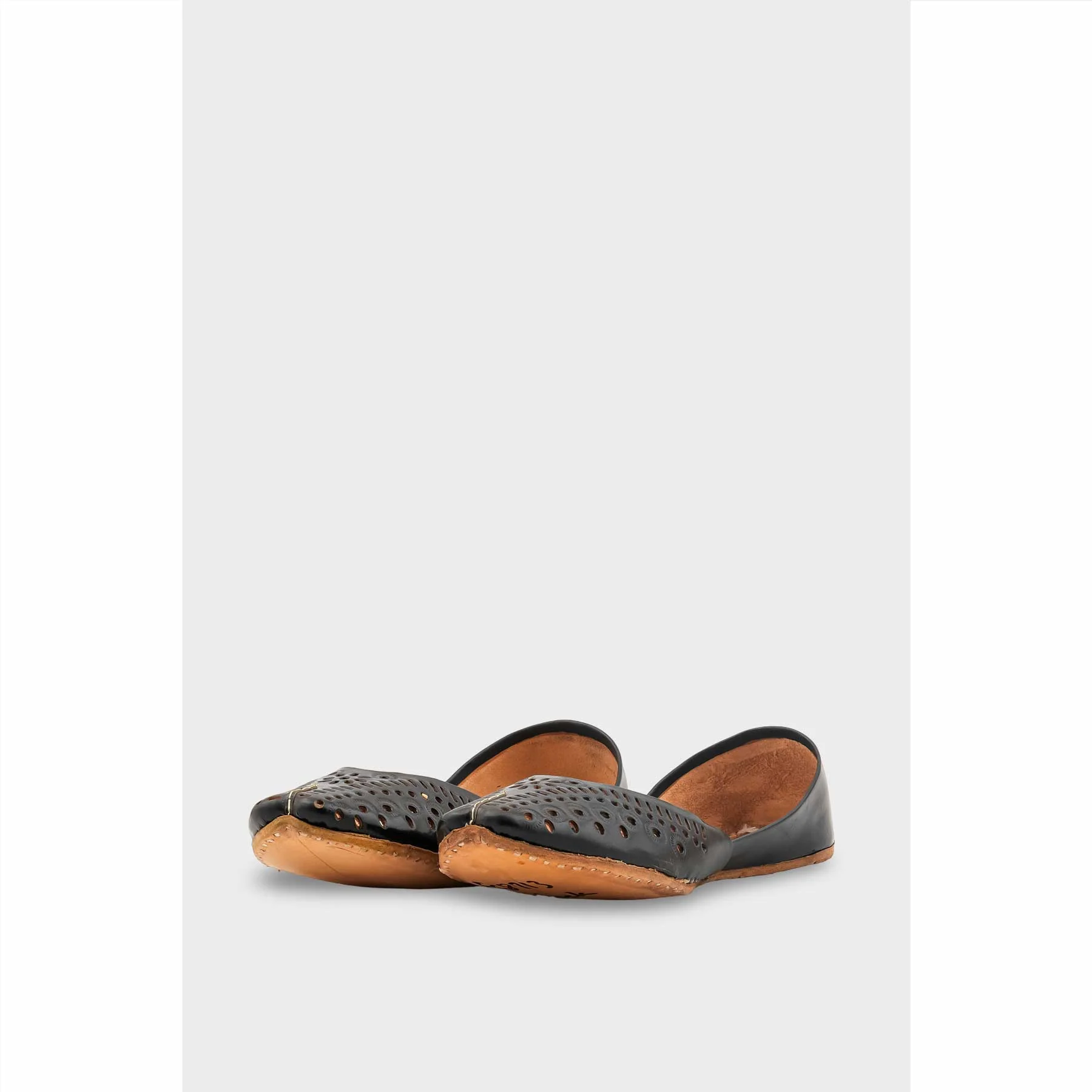 Black Leather Khussa For Women EC8713 - Image 3