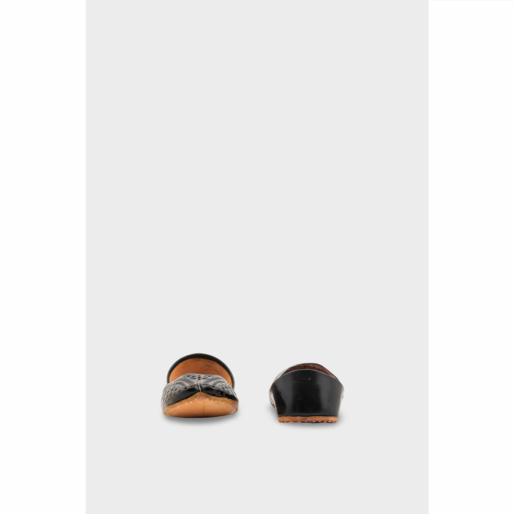 Black Leather Khussa For Women EC8713 - Image 4