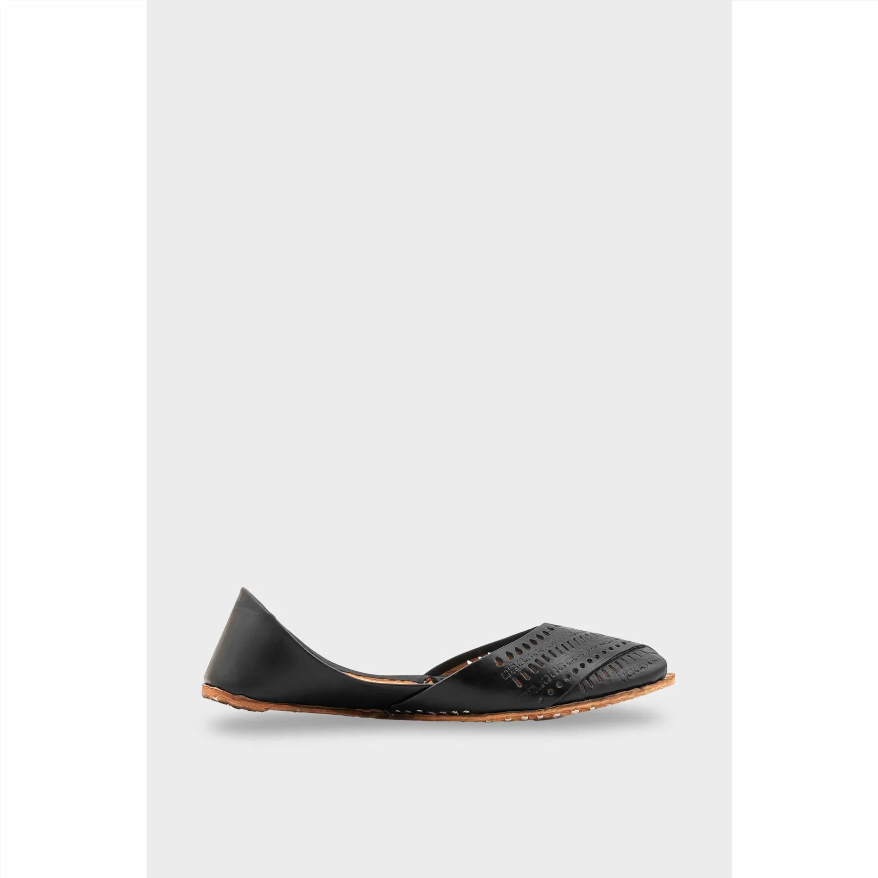 Black Leather Khussa For Women EC8714 - Image 2