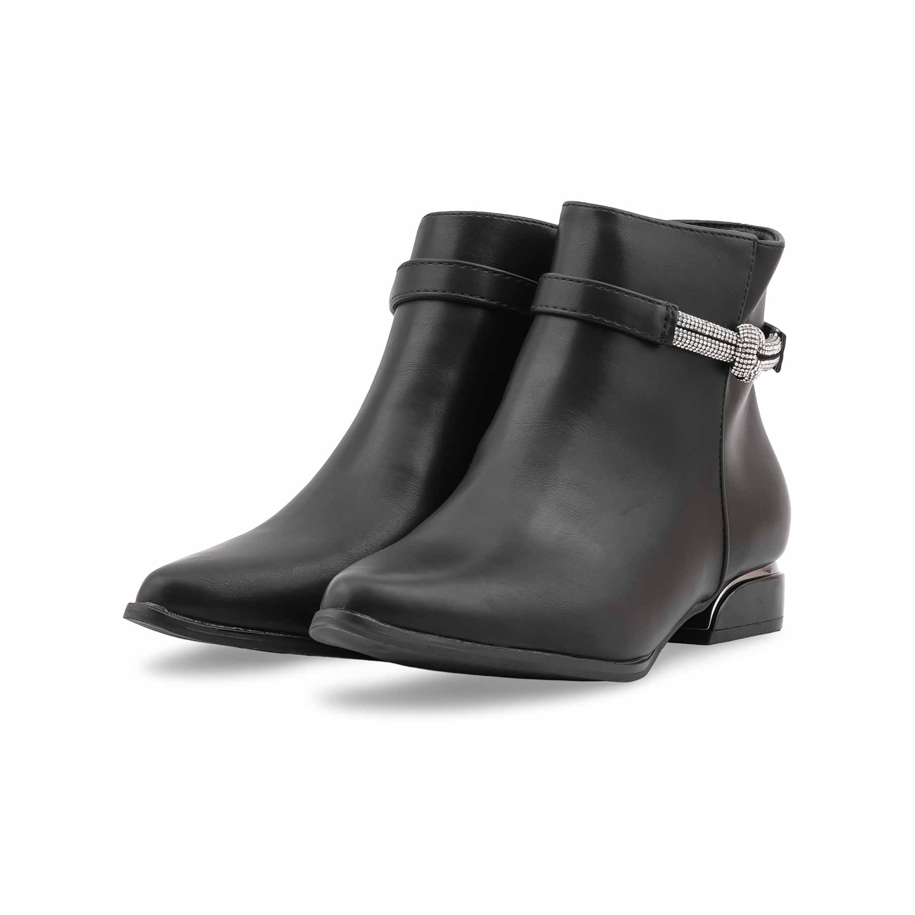 Black Long Shoes For Ladies WN9024 - Image 3