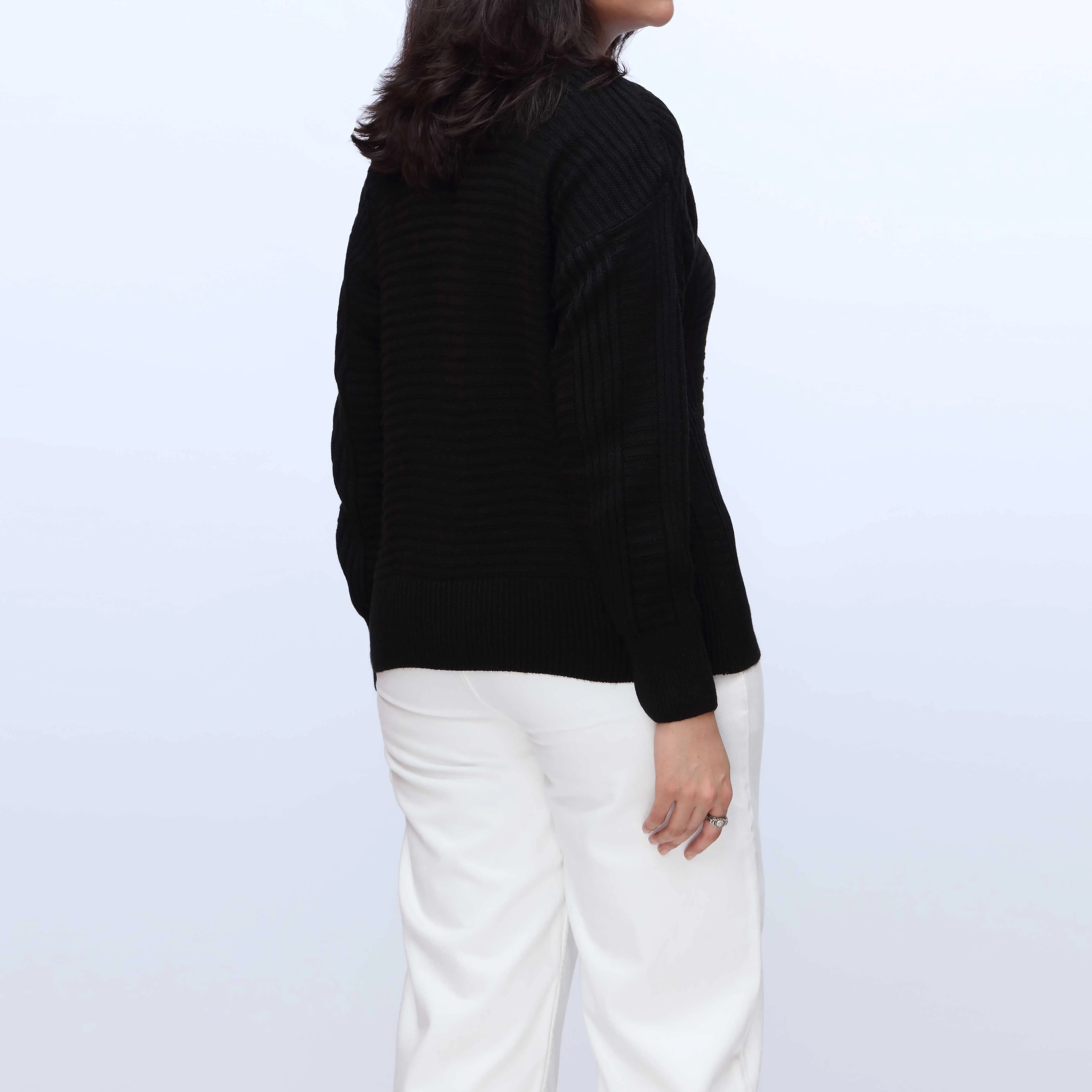 Black Mid Length Cardigan PW3912 - Image 3