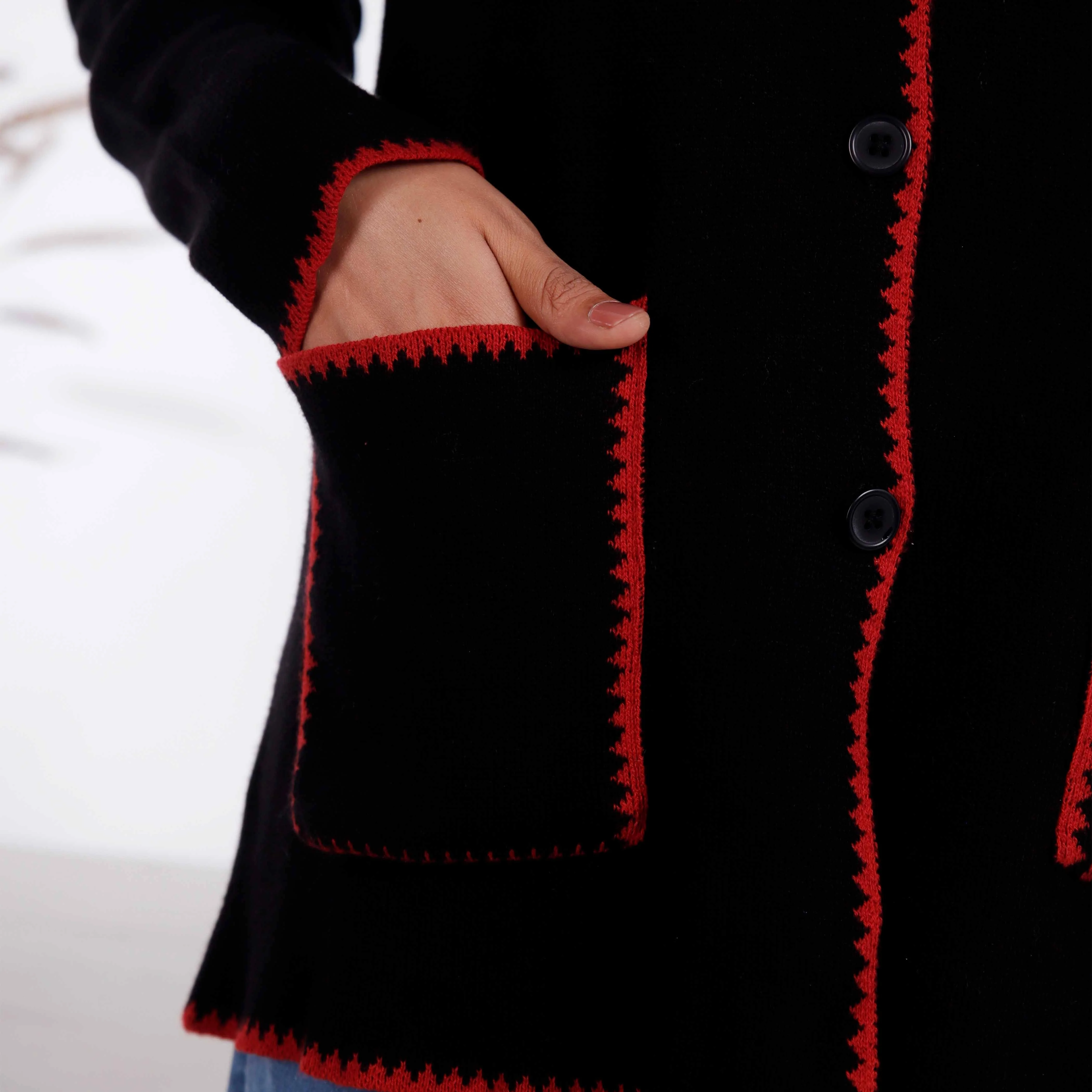 Black Mid Length Cardigan PW4831 - Image 3