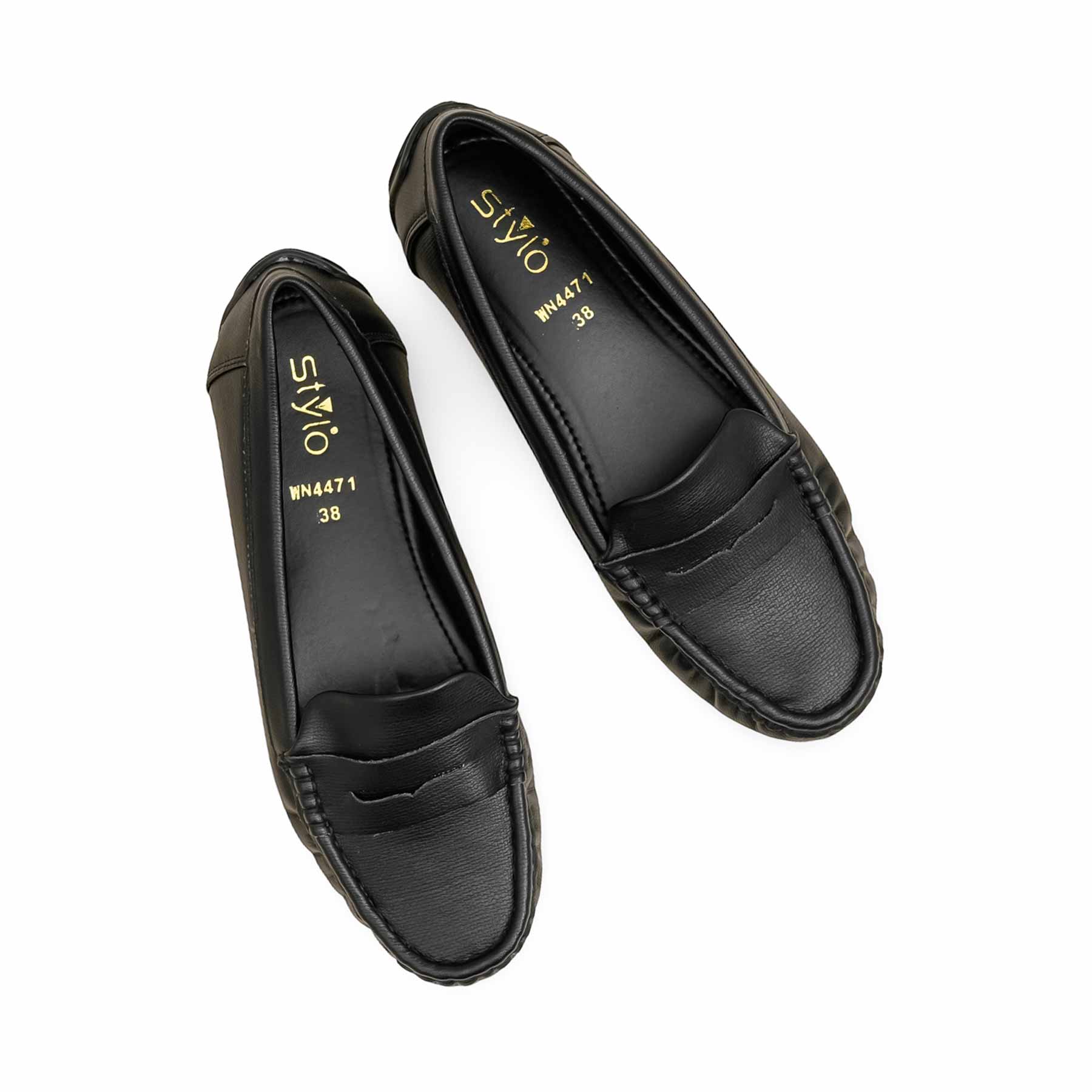 Black Moccasin For Ladies WN4471 - Image 5