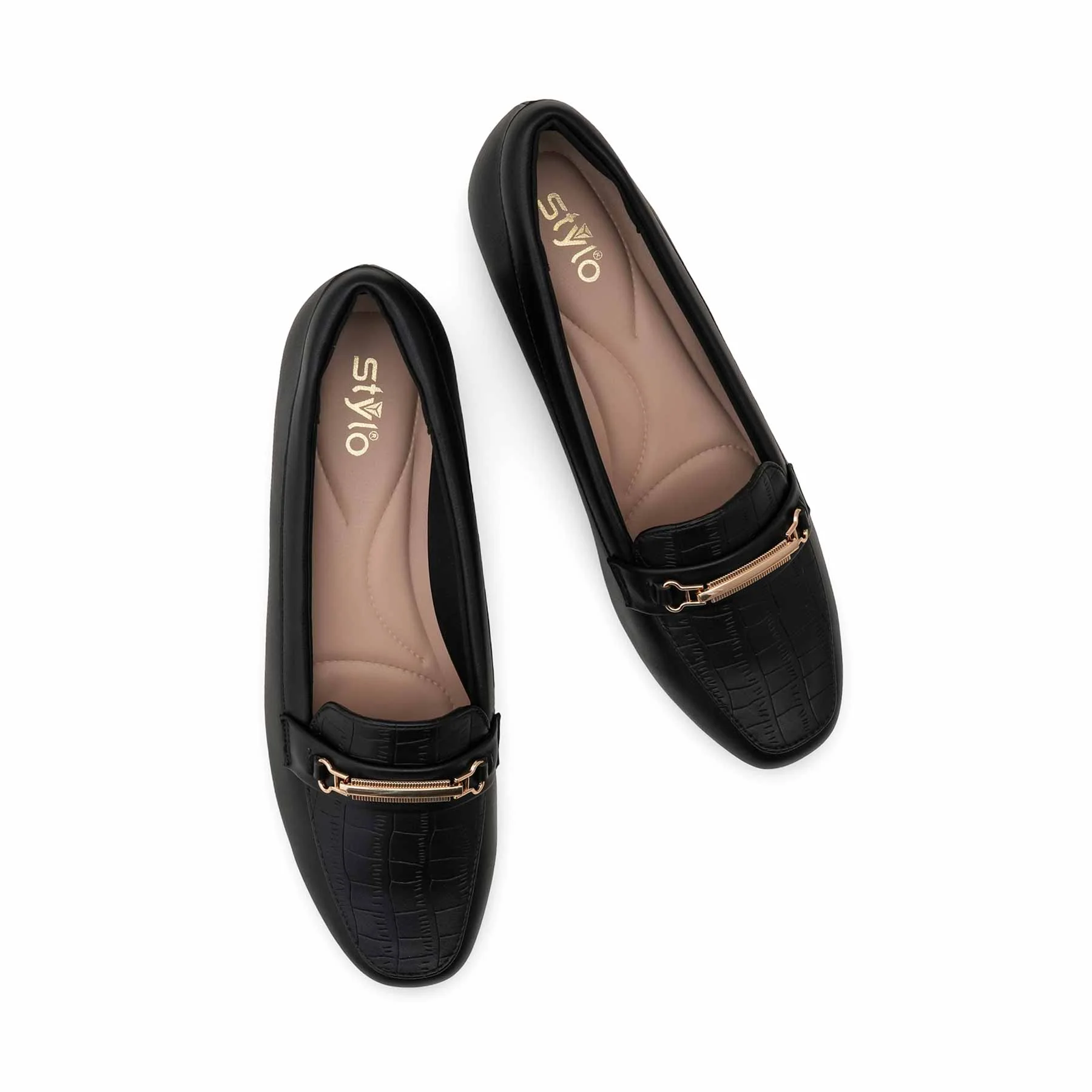 Black Moccasin For Ladies WN4520 - Image 5