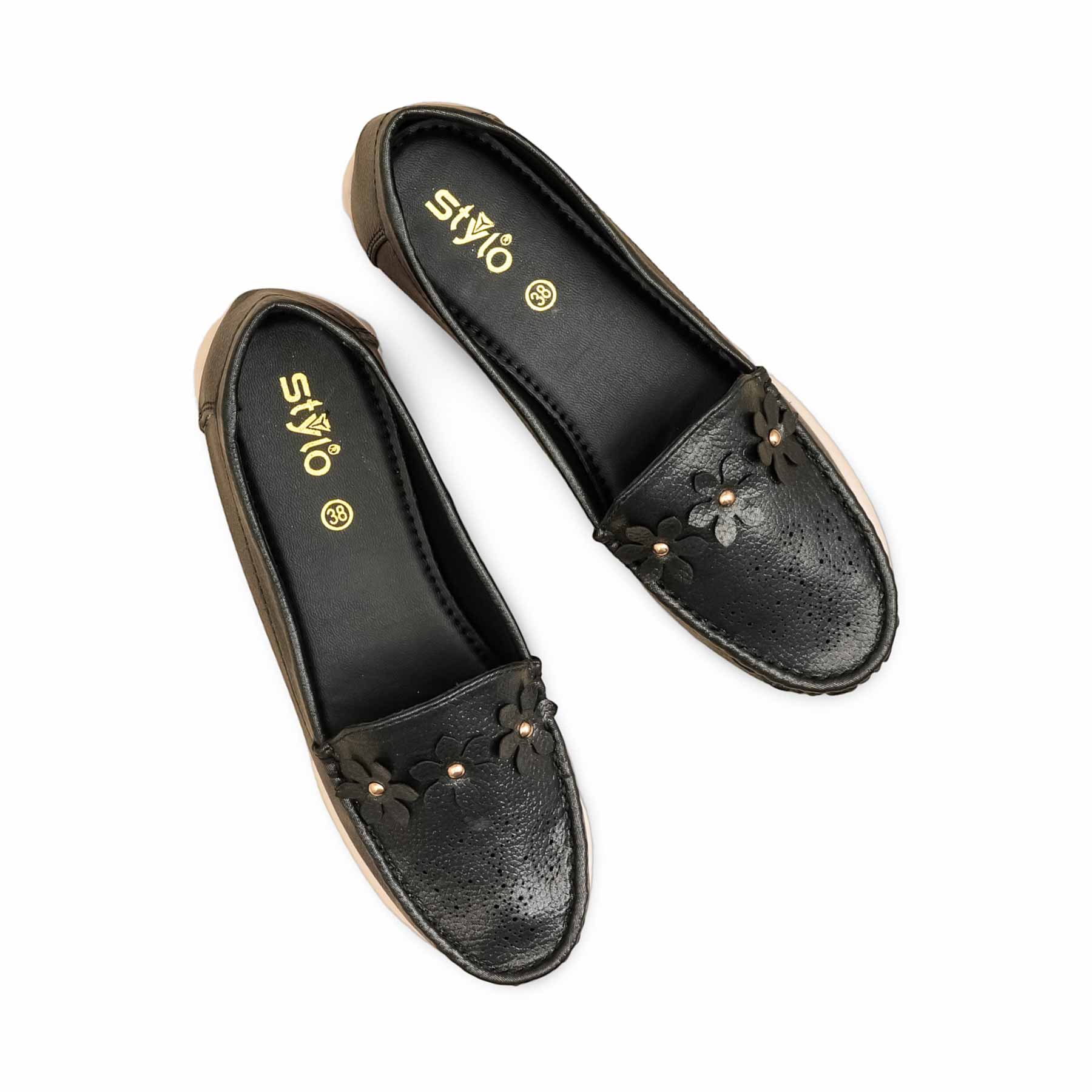 Black Moccasin For Ladies WN4559 - Image 5
