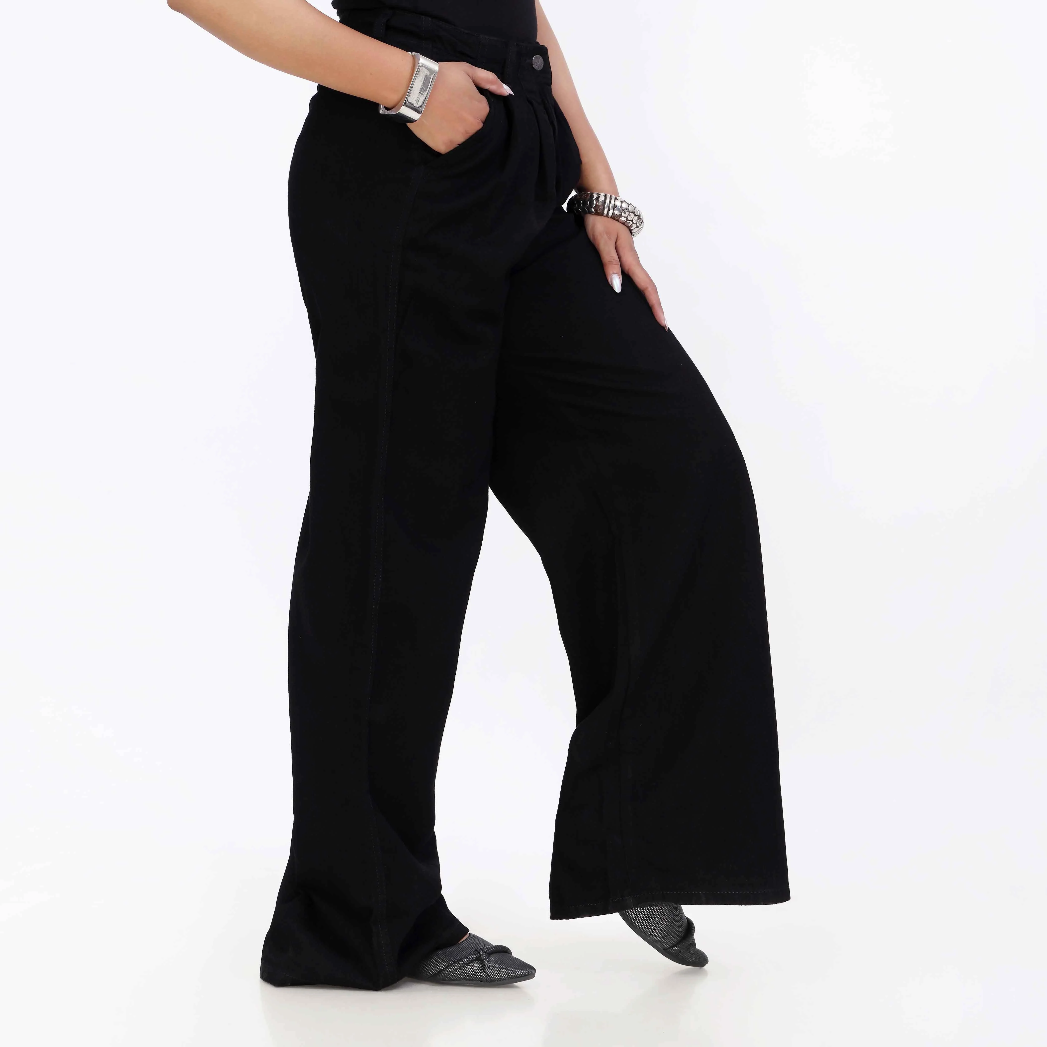 Black Relax Fit Twill Pant PP5049 - Image 5