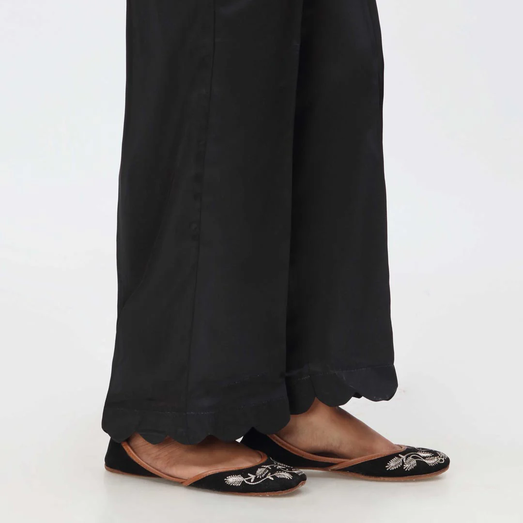 Black Scallops Grip Silk Straight Trouser PW3645 - Image 3