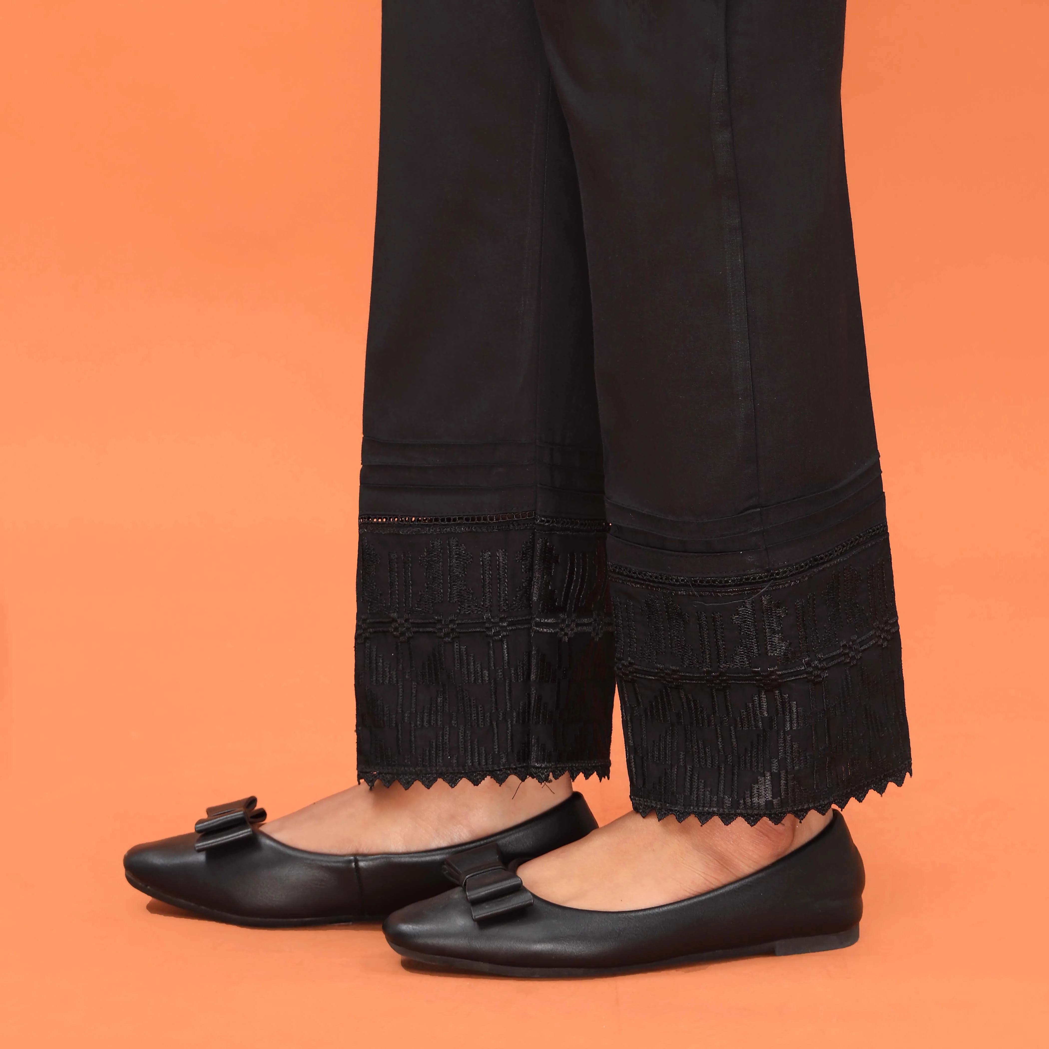 Black Slim Fit Plain Trouser PL5000 - Image 3