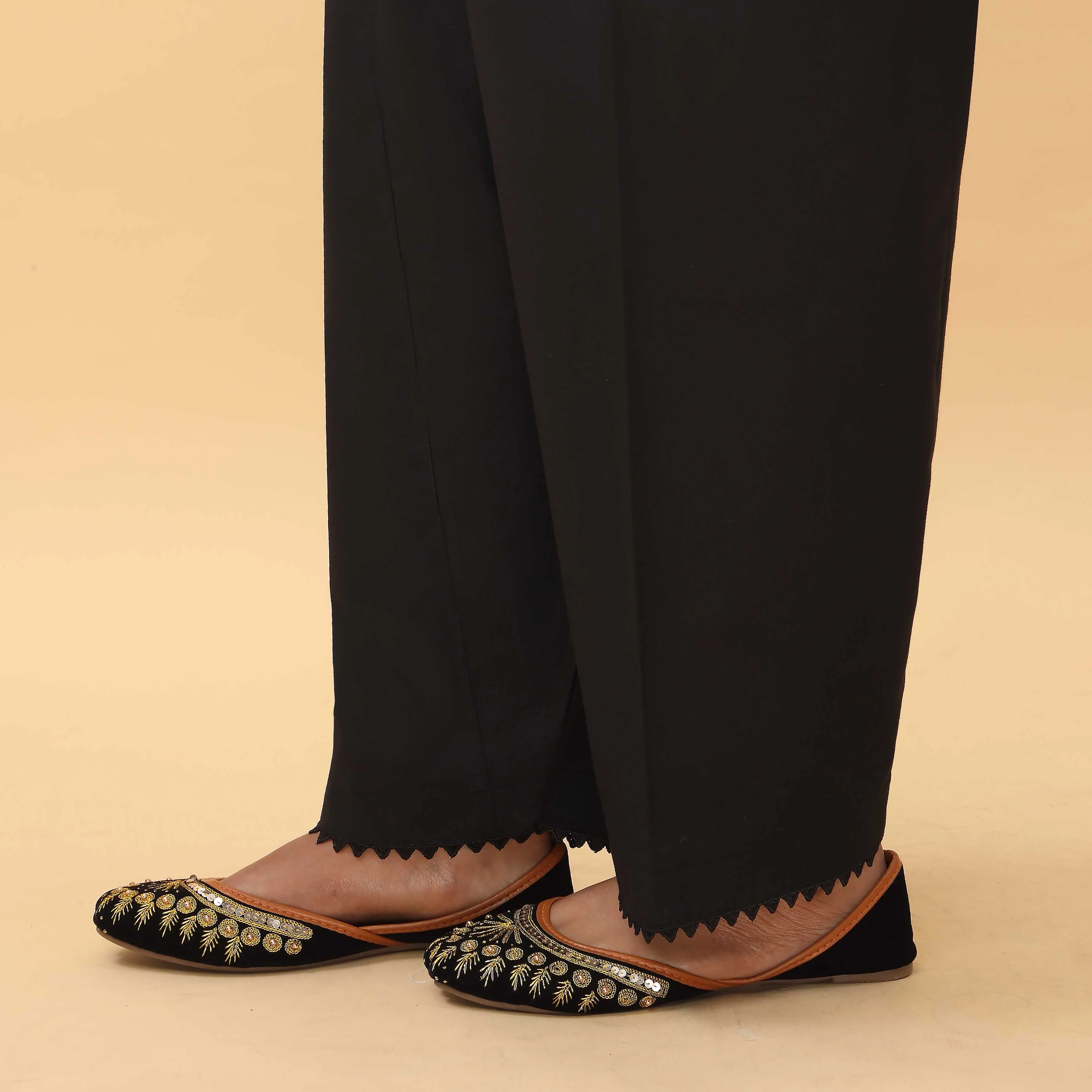 Black Slim Fit Plain Trouser PS4572 - Image 2