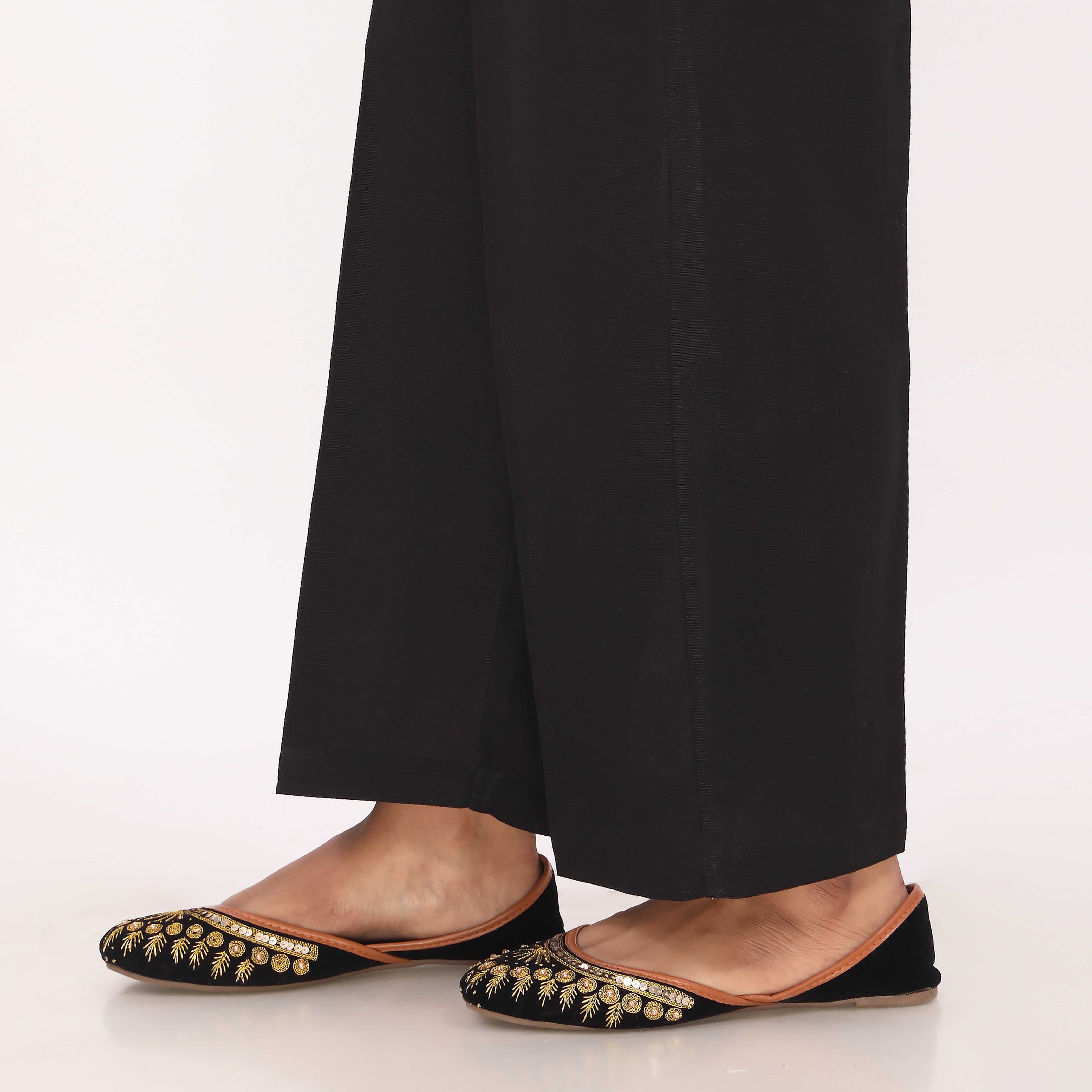 Black Slub Khader Basic Trouser PL5162 - Image 4