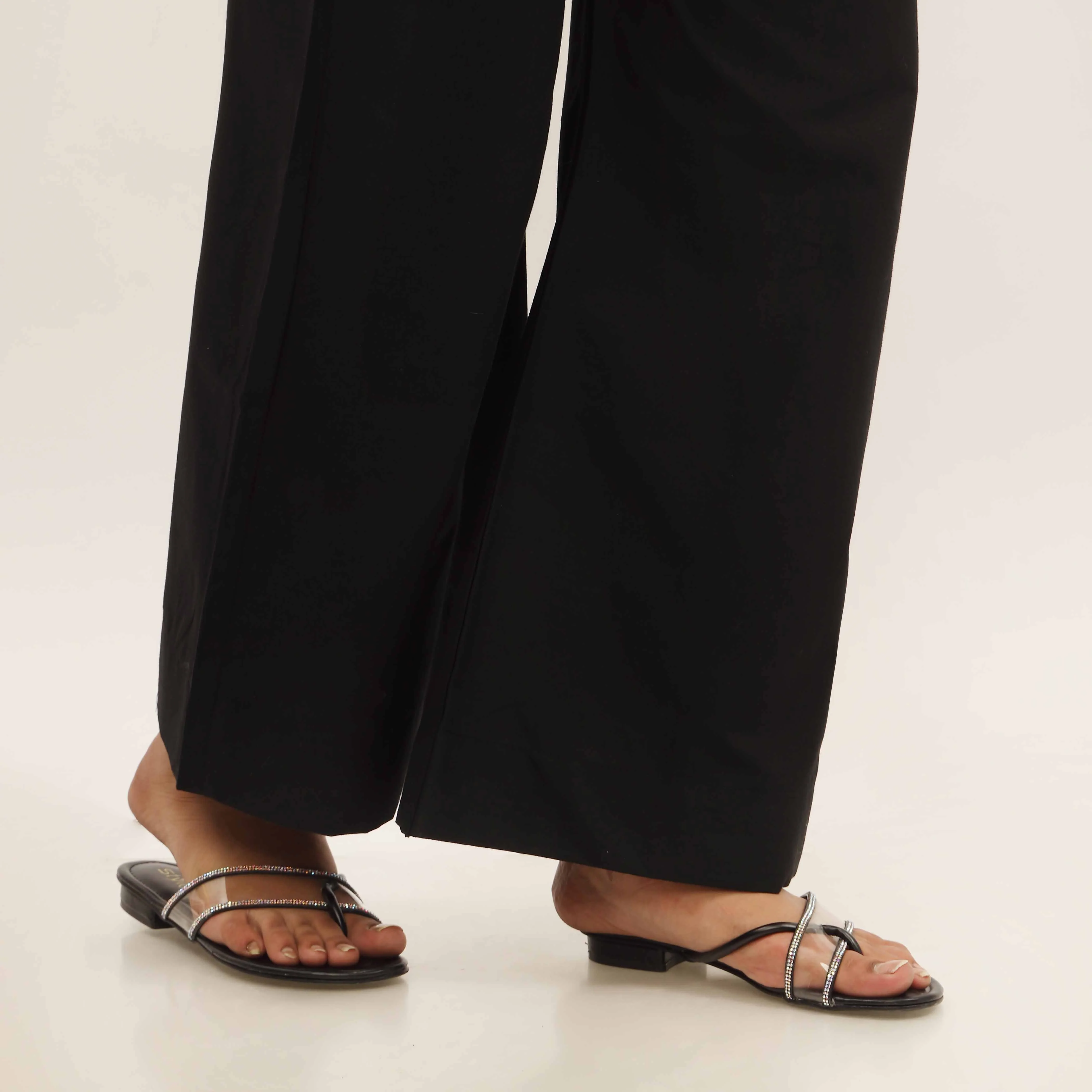 Black Straight Fit Plain Trouser PS4599 - Image 2