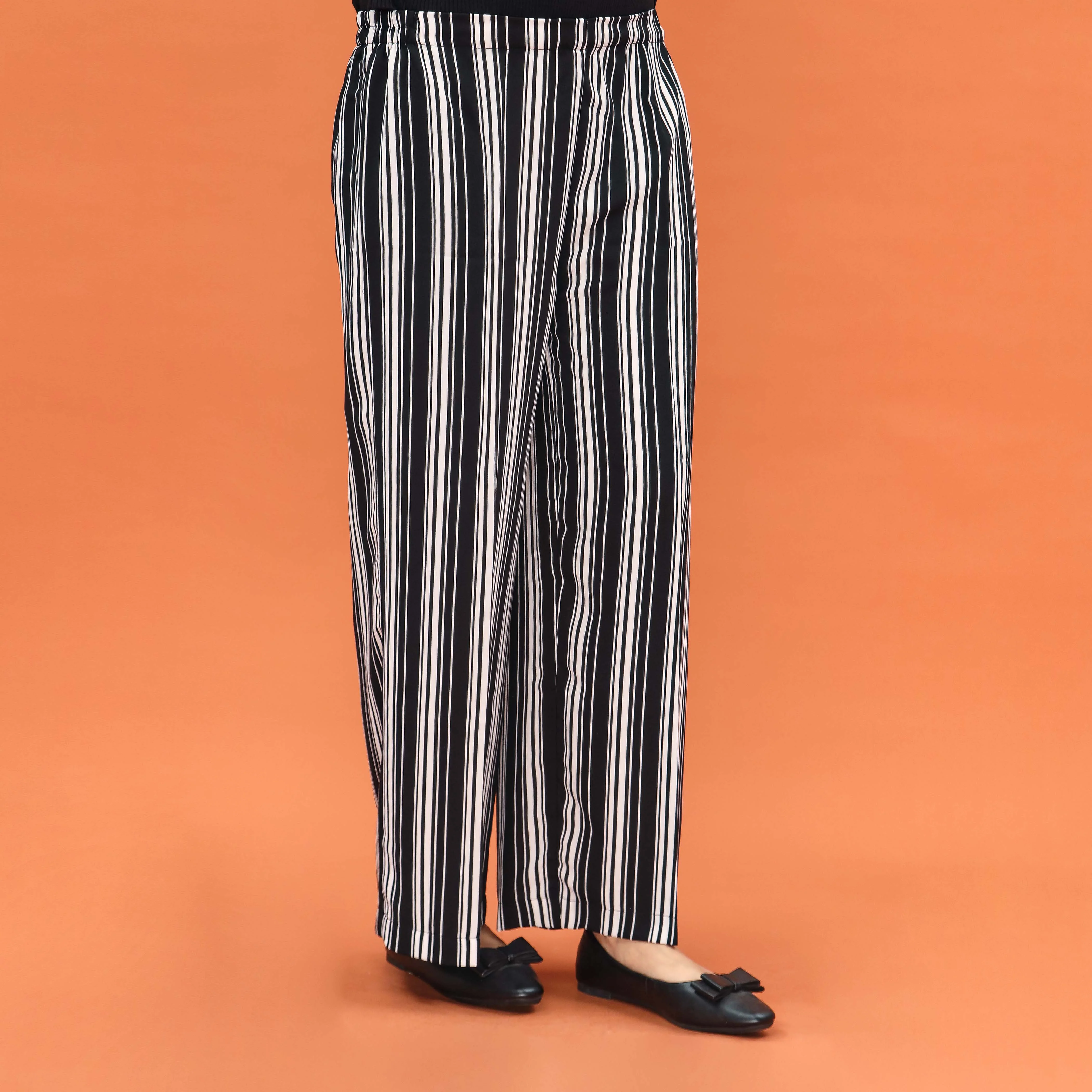 Black Straight Fit Striper Trouser PL5027 - Image 3