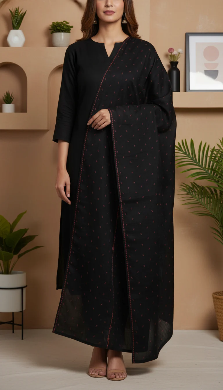 Black Summer Shawl PD6121 - Image 2