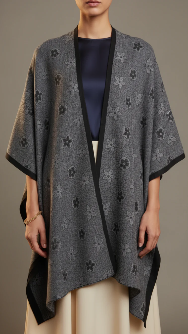 Black Winter Capeshawl PW5682 - Image 4