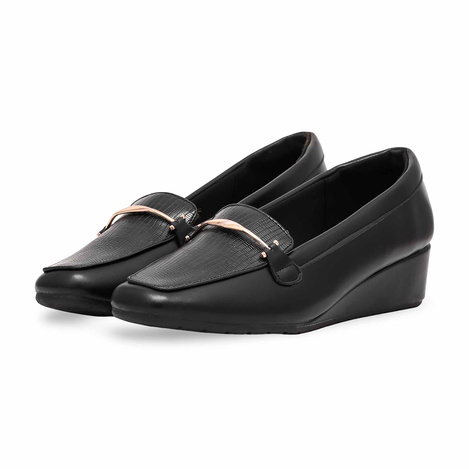 Black Winter Court Shoes WN7450 - Image 3