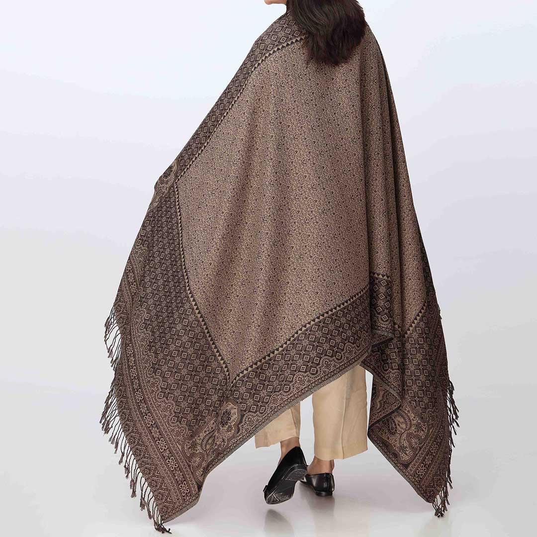 Black Winter Shawl PW3701 - Image 3