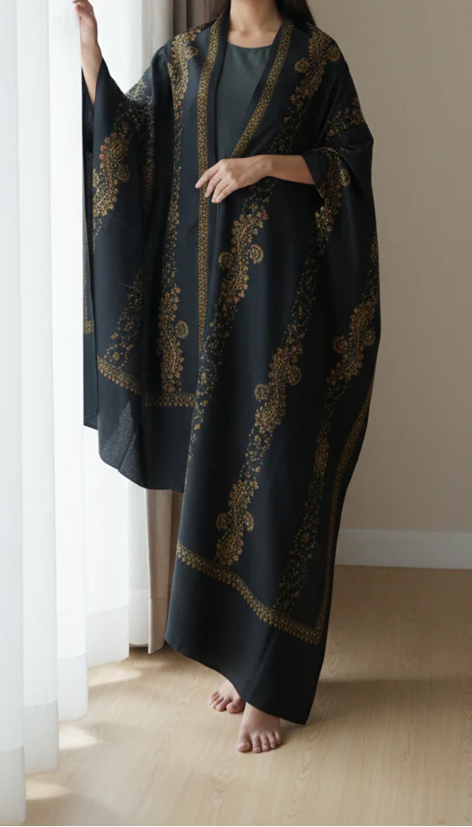 Black Winter Shawl PW5870 - Image 2