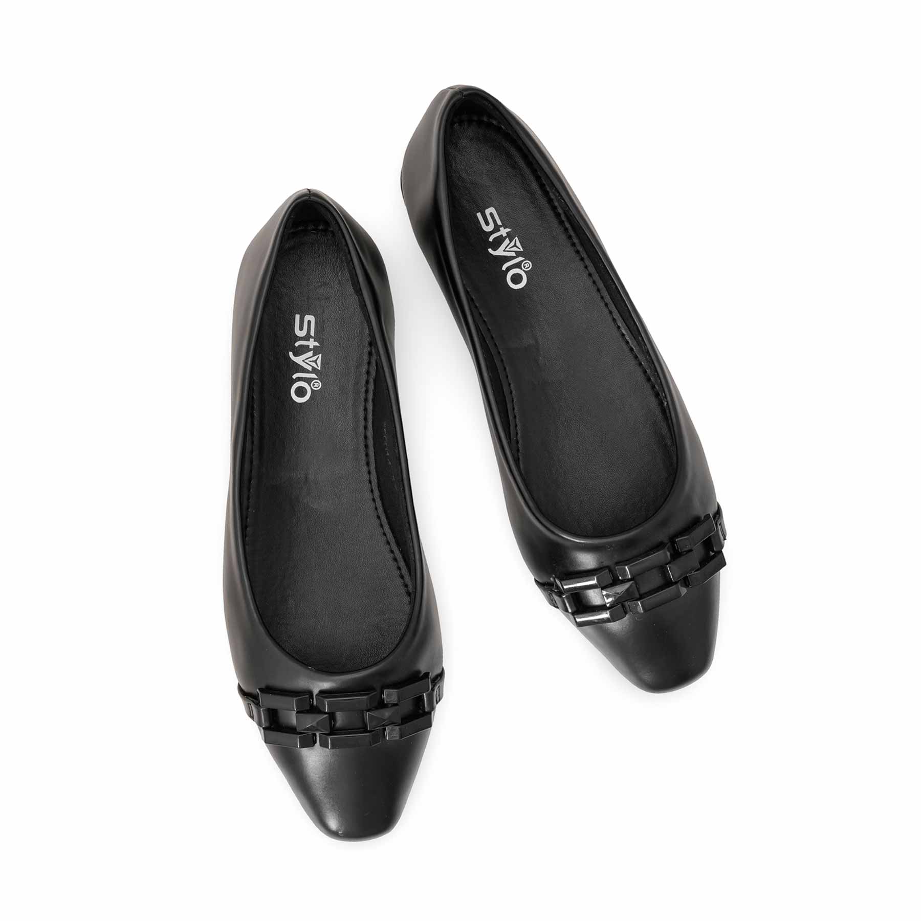 Black Women Court Shoes WNS015 - Image 5