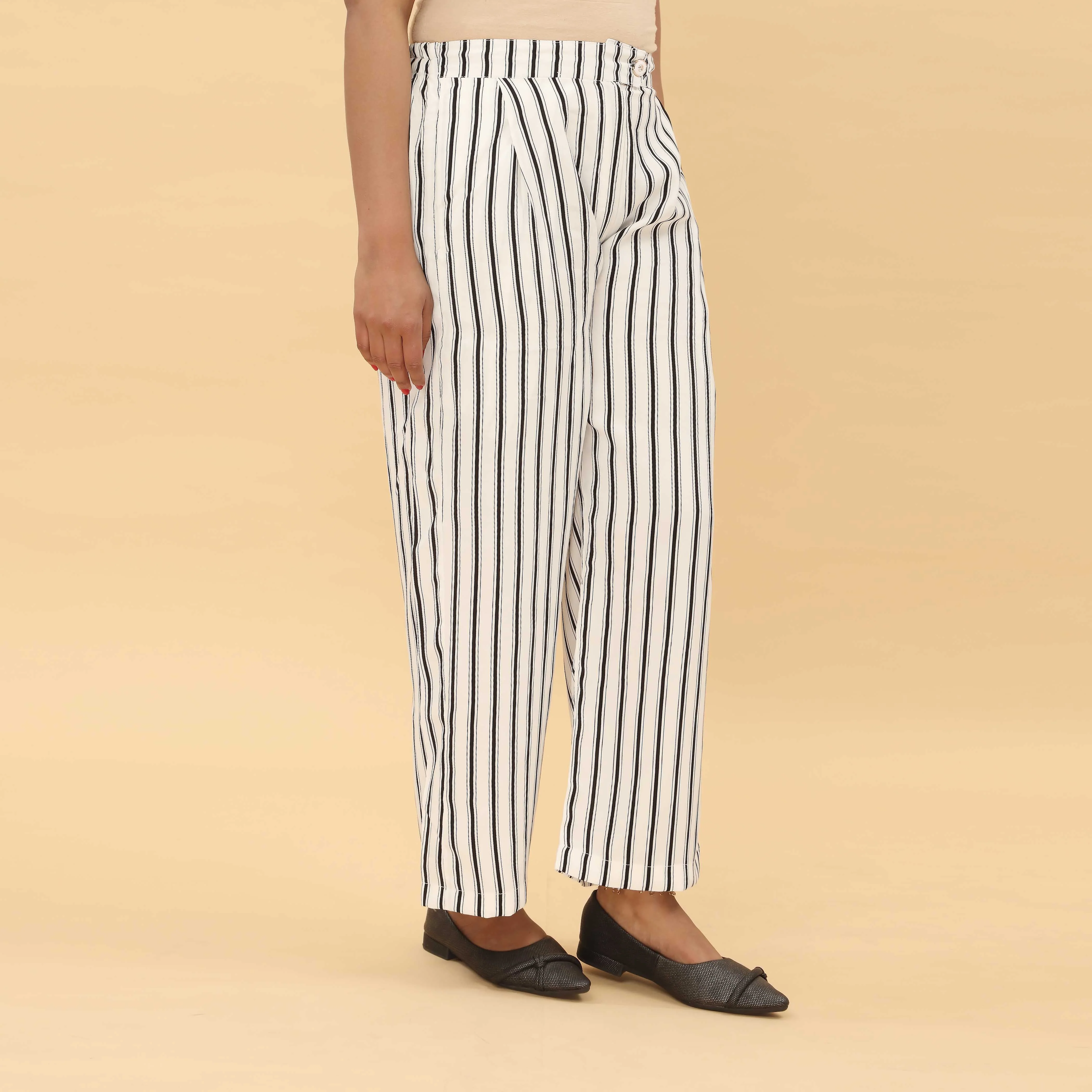 Blkwht Cotton Cambric Trouser PL5029 - Image 3