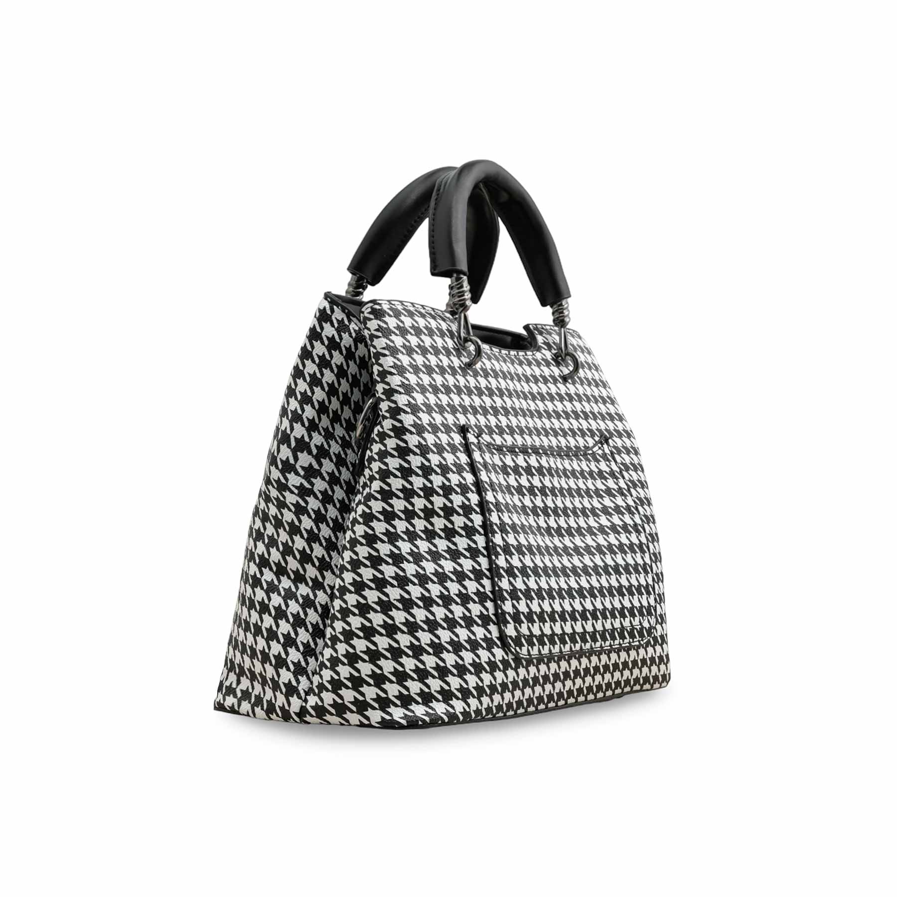 Blkwht Formal Hand Bag P36277 - Image 2