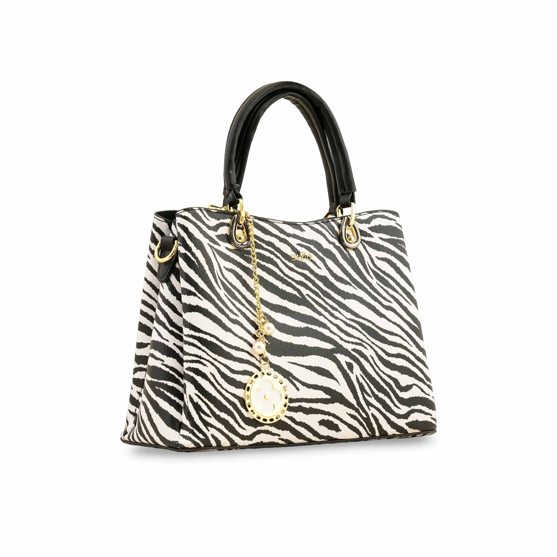 Blkwht Formal Hand Bag P36285 - Image 3
